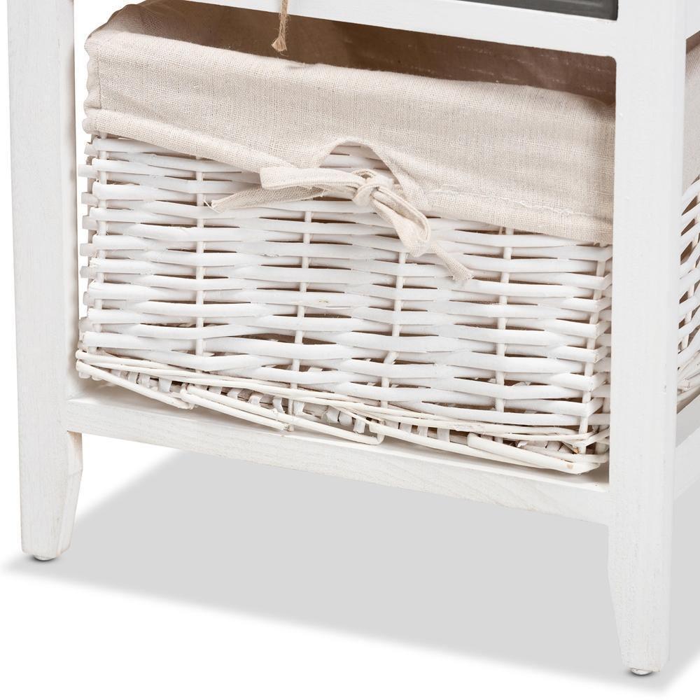 Diella Modern and Contemporary Multi-Colored Wood 2-Drawer Storage Unit with Basket FredCo