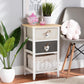 Diella Modern and Contemporary Multi-Colored Wood 2-Drawer Storage Unit with Basket FredCo