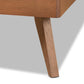 Dilara Mid-Century Modern Dark Grey Fabric Upholstered and Walnut Brown Finished Wood Twin Size Platform Bed FredCo