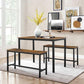 Dining Table with 2 Benches Rustic Brown FredCo