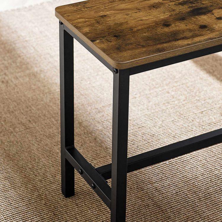Dining Table with 2 Benches Rustic Brown FredCo