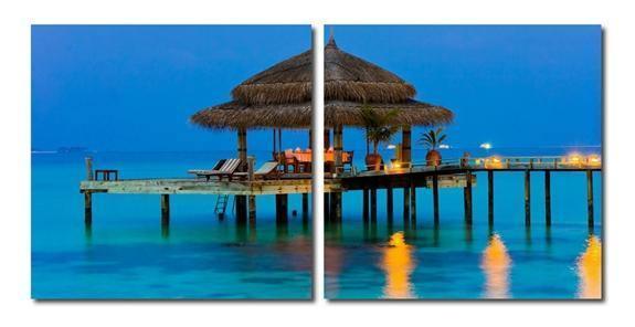Dinner in the Tropics Mounted Photography Print Diptych FredCo