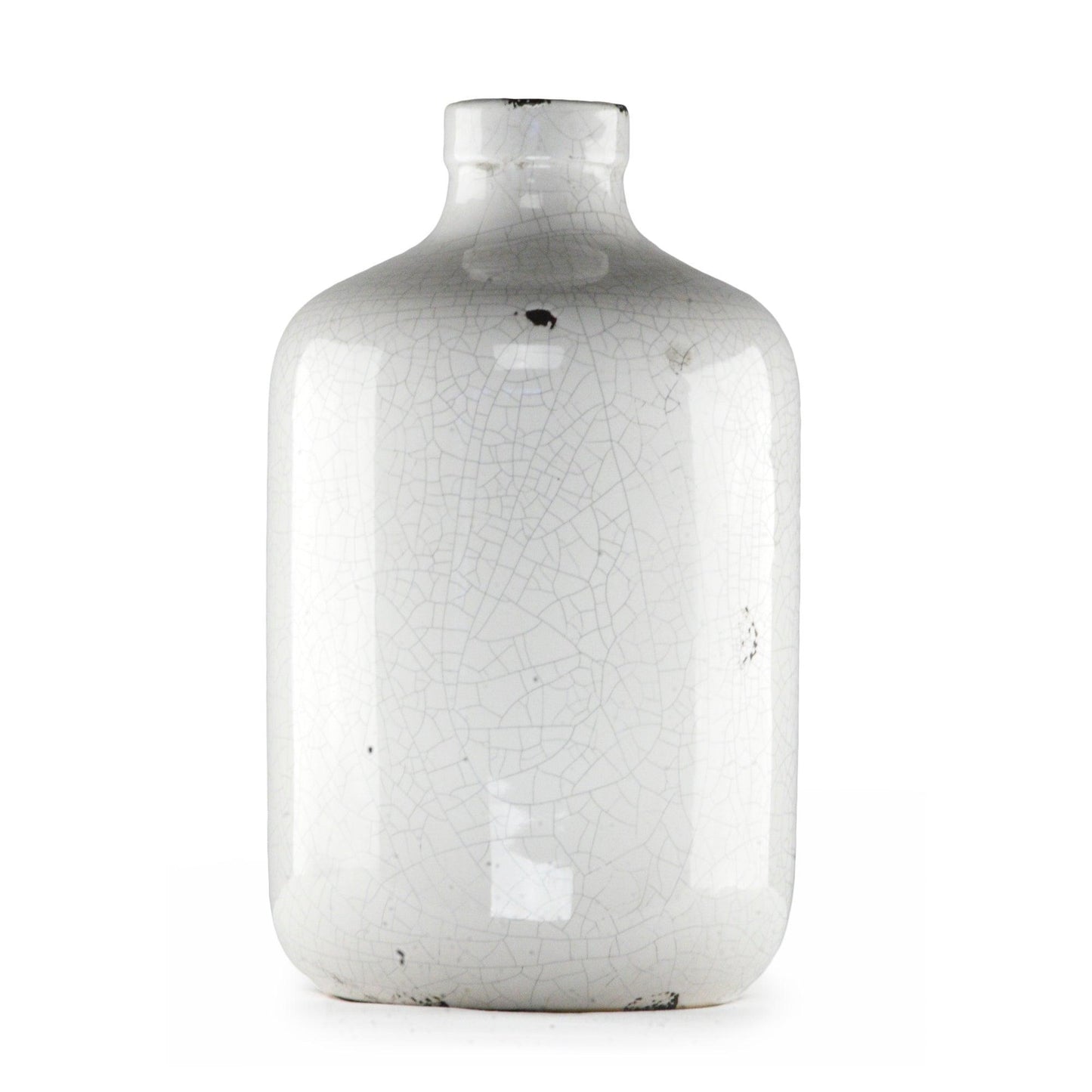 Distressed Crackle White Vase (5913L) FredCo