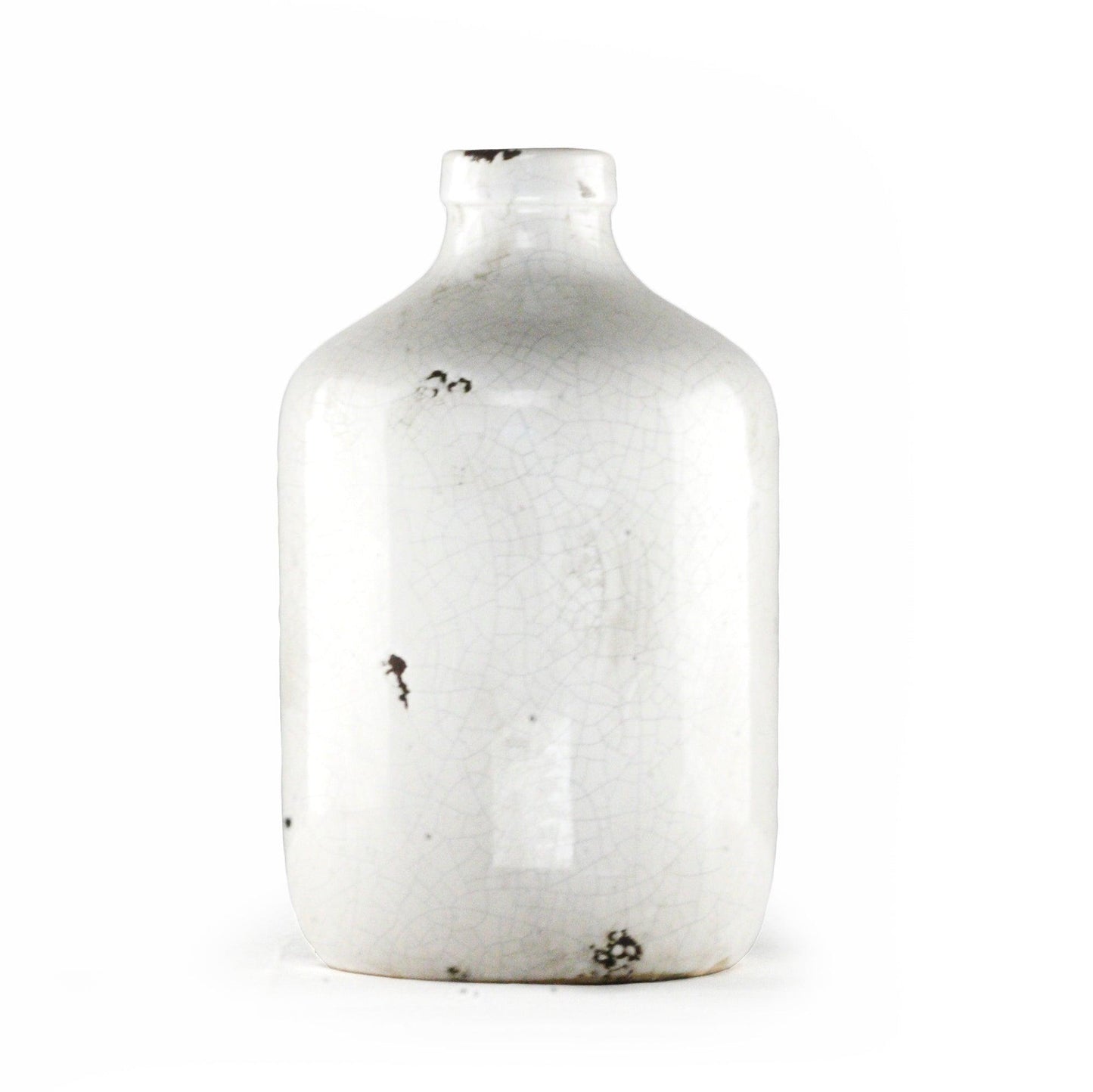 Distressed Crackle White Vase (5913S) FredCo