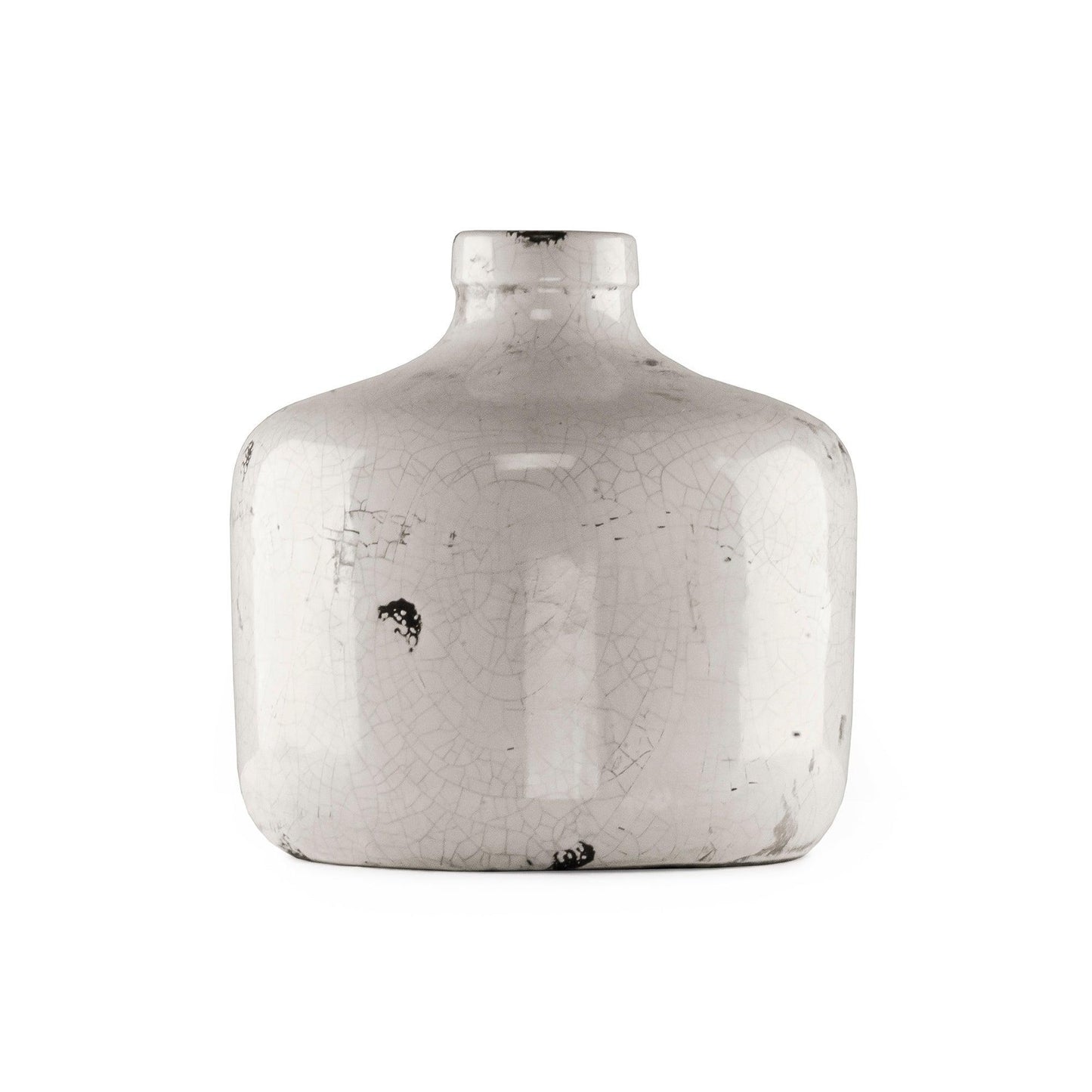 Distressed Crackle White Vase (5914M) FredCo