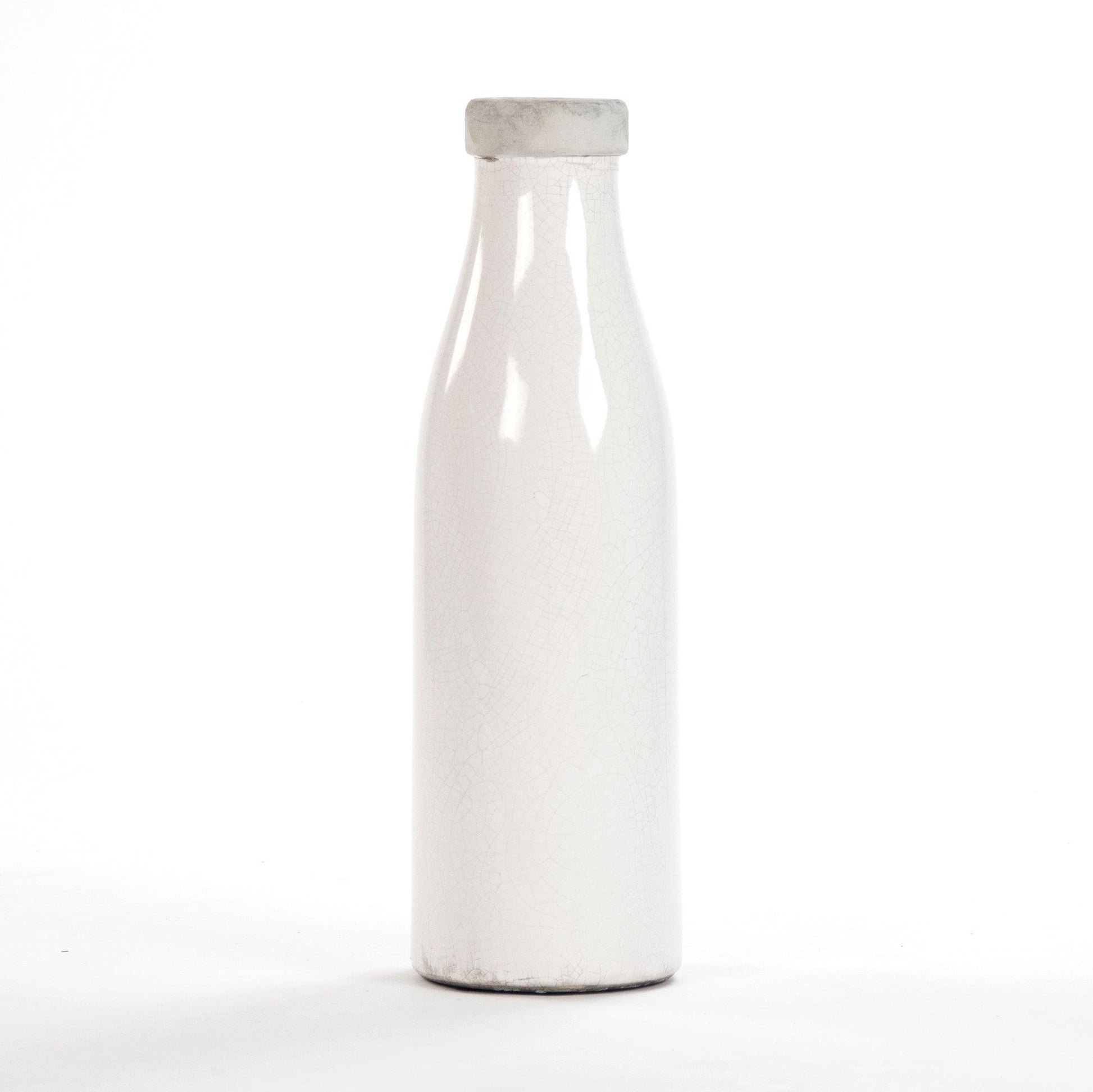 Distressed Crackle White Vase (6792L A369A) FredCo