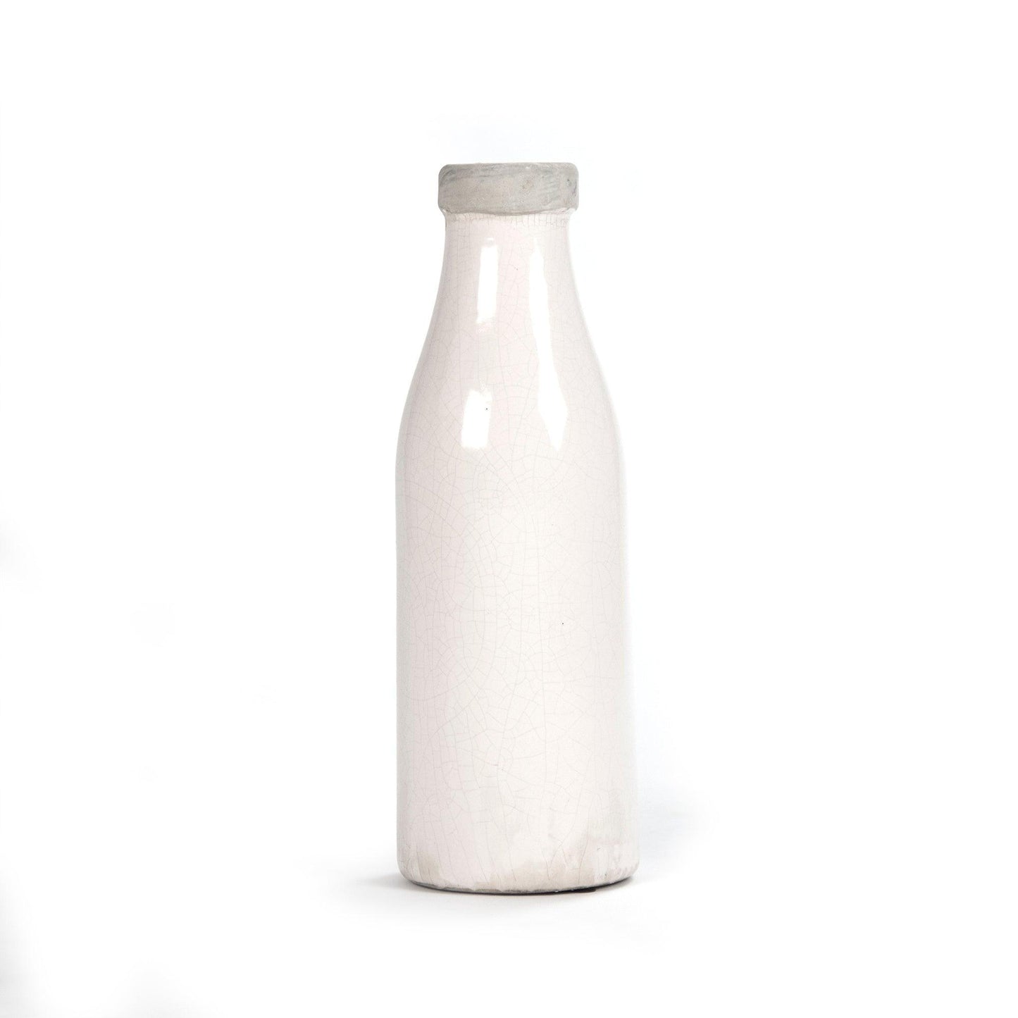 Distressed Crackle White Vase (6792M A369A) FredCo