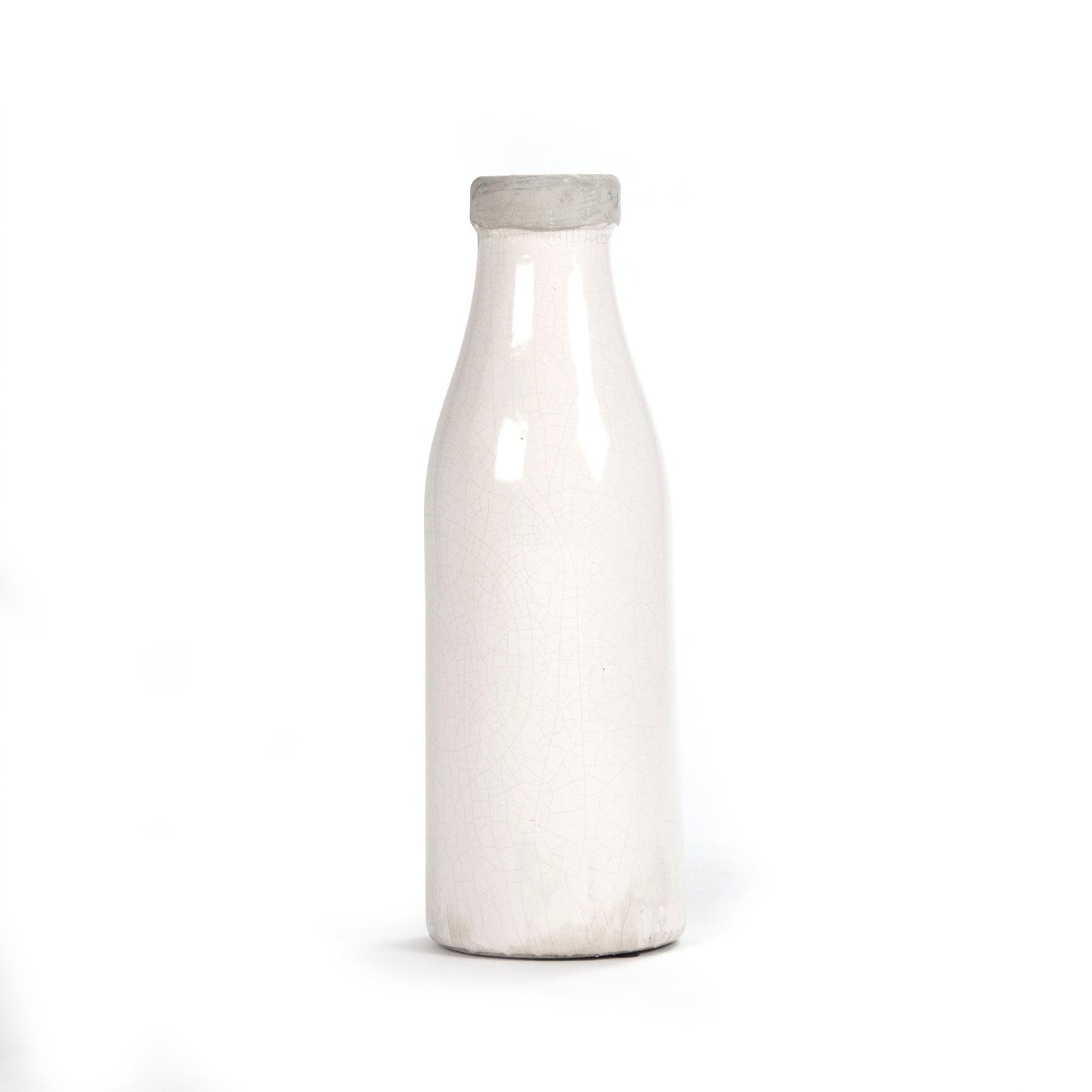 Distressed Crackle White Vase (6792M A369A) FredCo