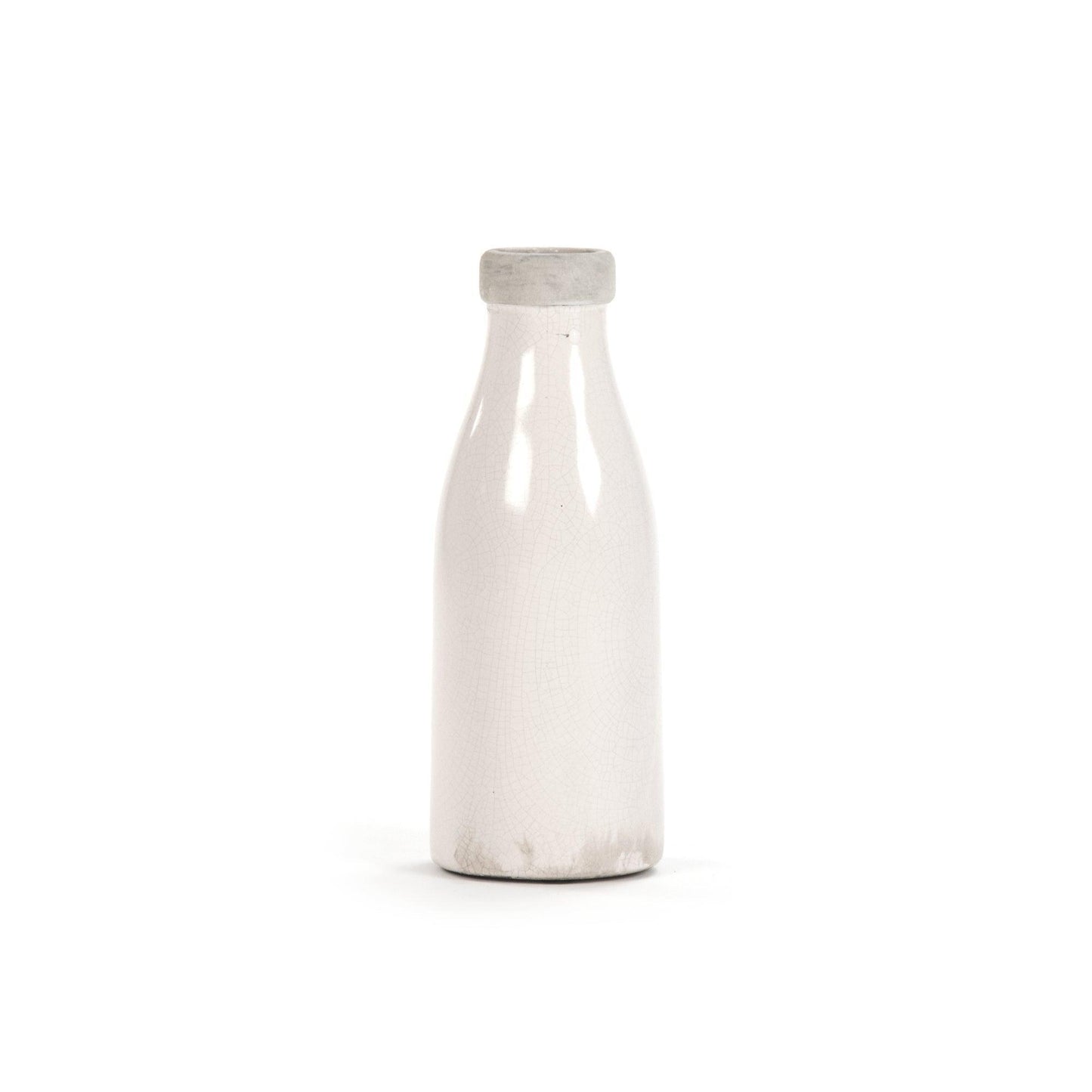 Distressed Crackle White Vase (6792S A369A) FredCo