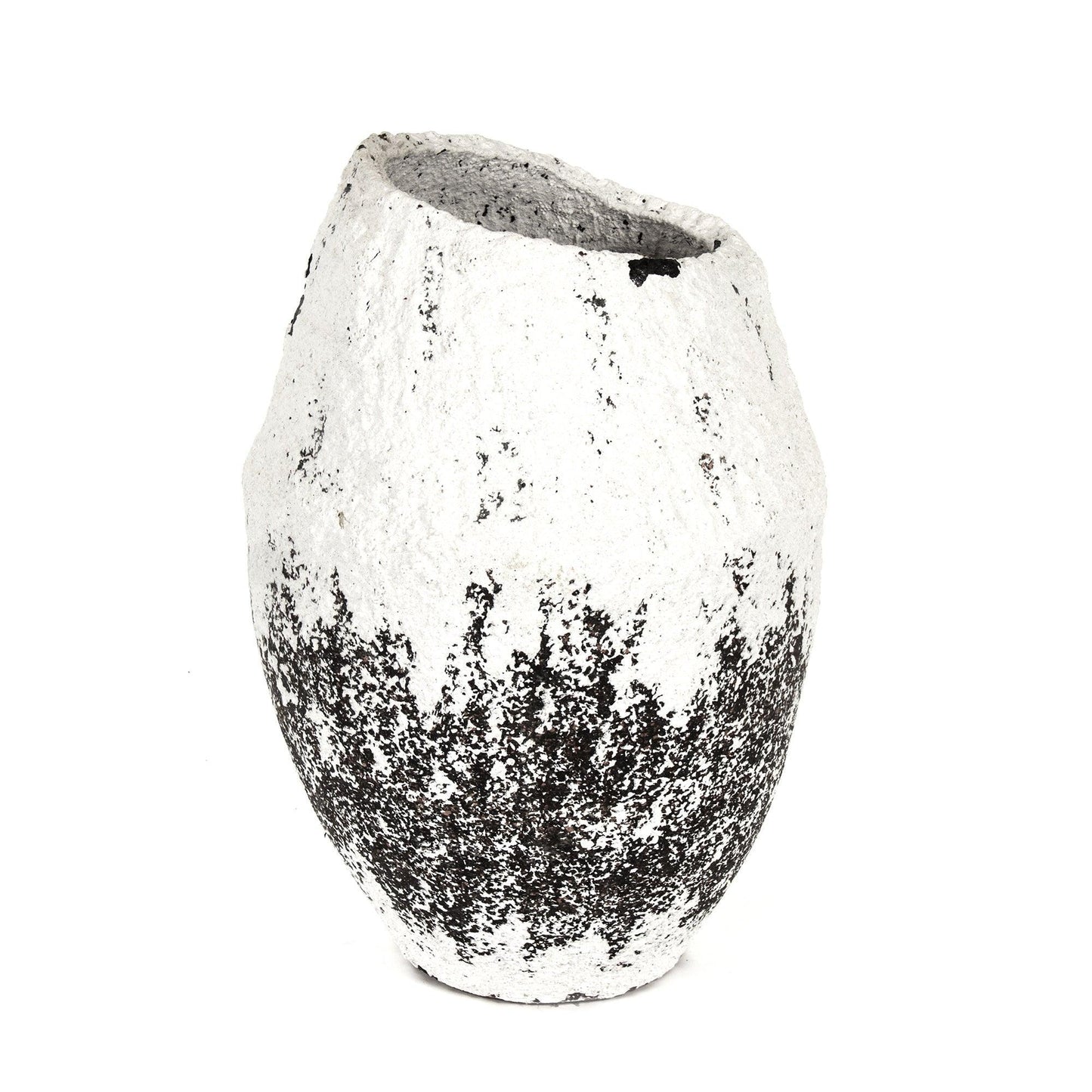 Distressed Grey and White Large Vase (14A105) FredCo