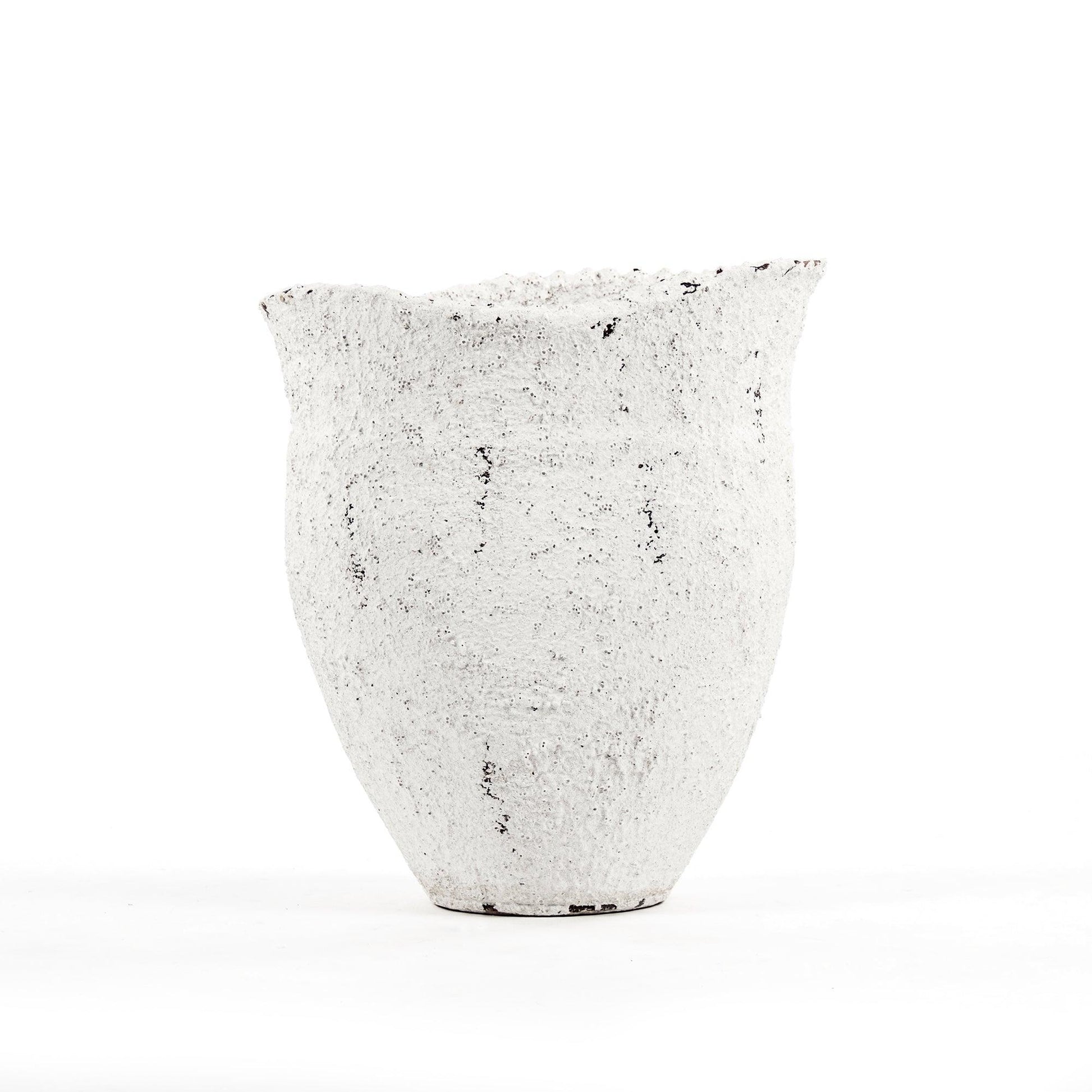 Distressed Grey and White Large Vase (14A124) FredCo
