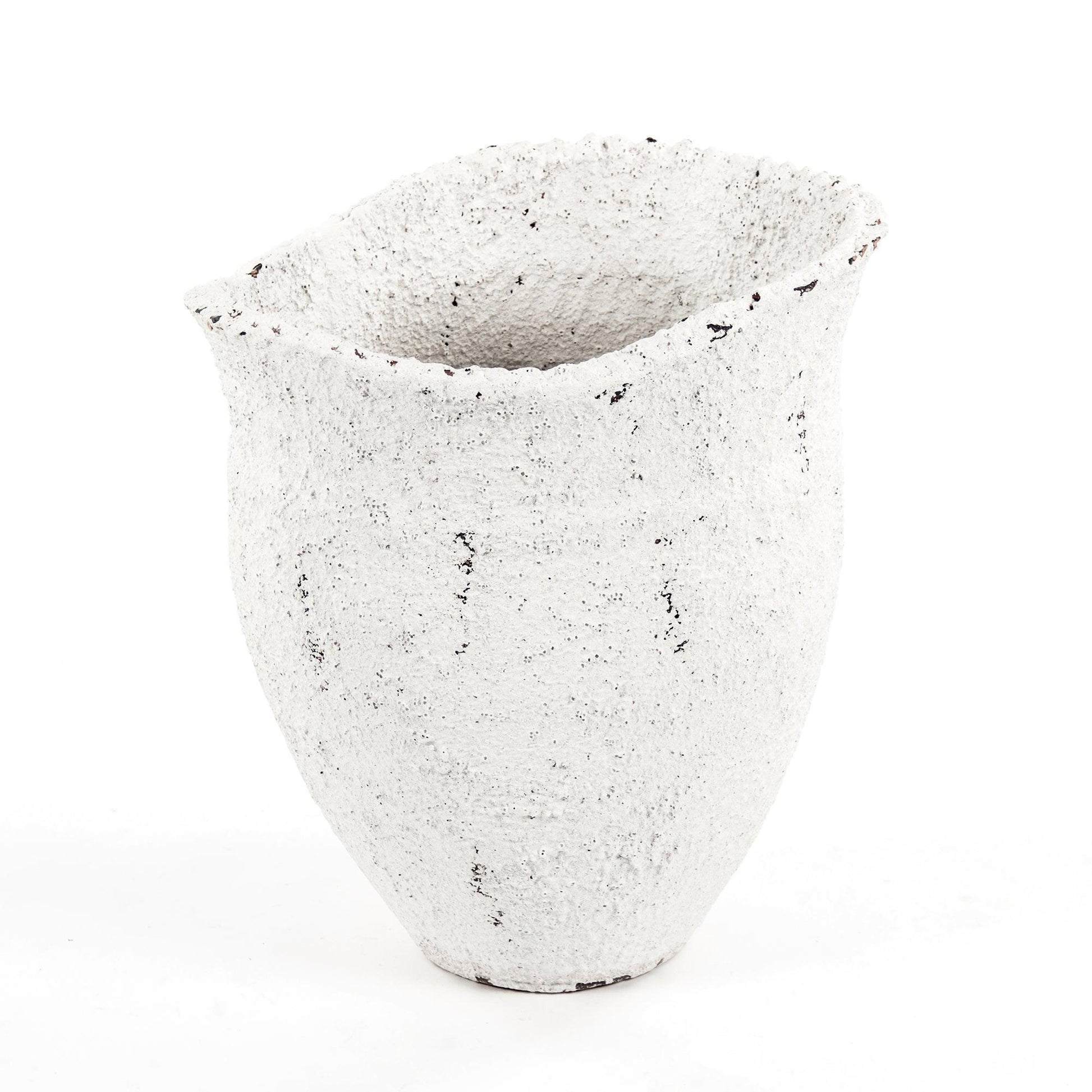 Distressed Grey and White Large Vase (14A124) FredCo