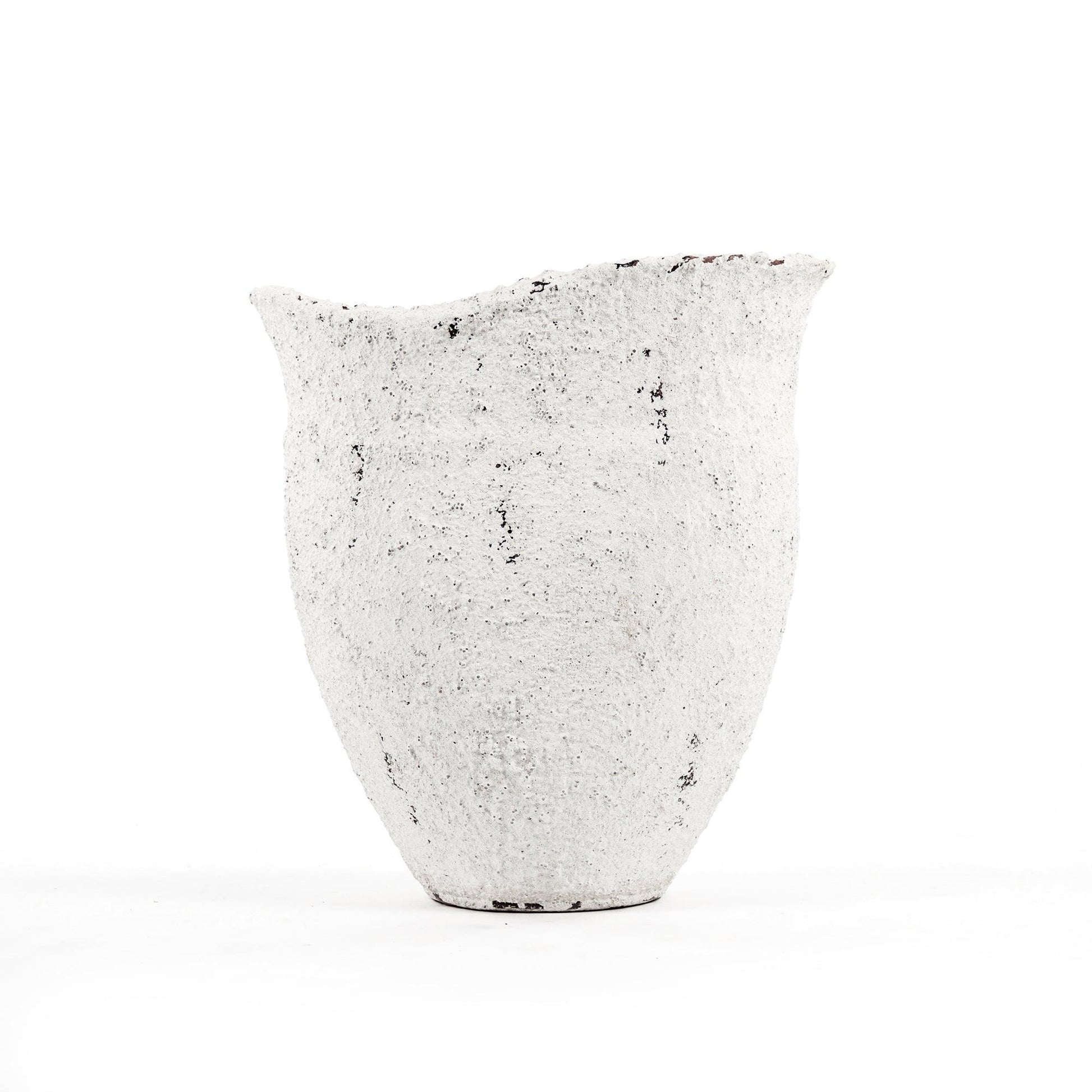 Distressed Grey and White Large Vase (14A124) FredCo