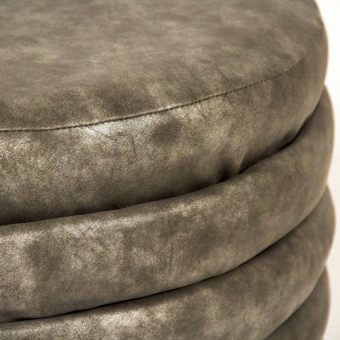 Distressed Grey PU Ottoman GH005-PU FredCo