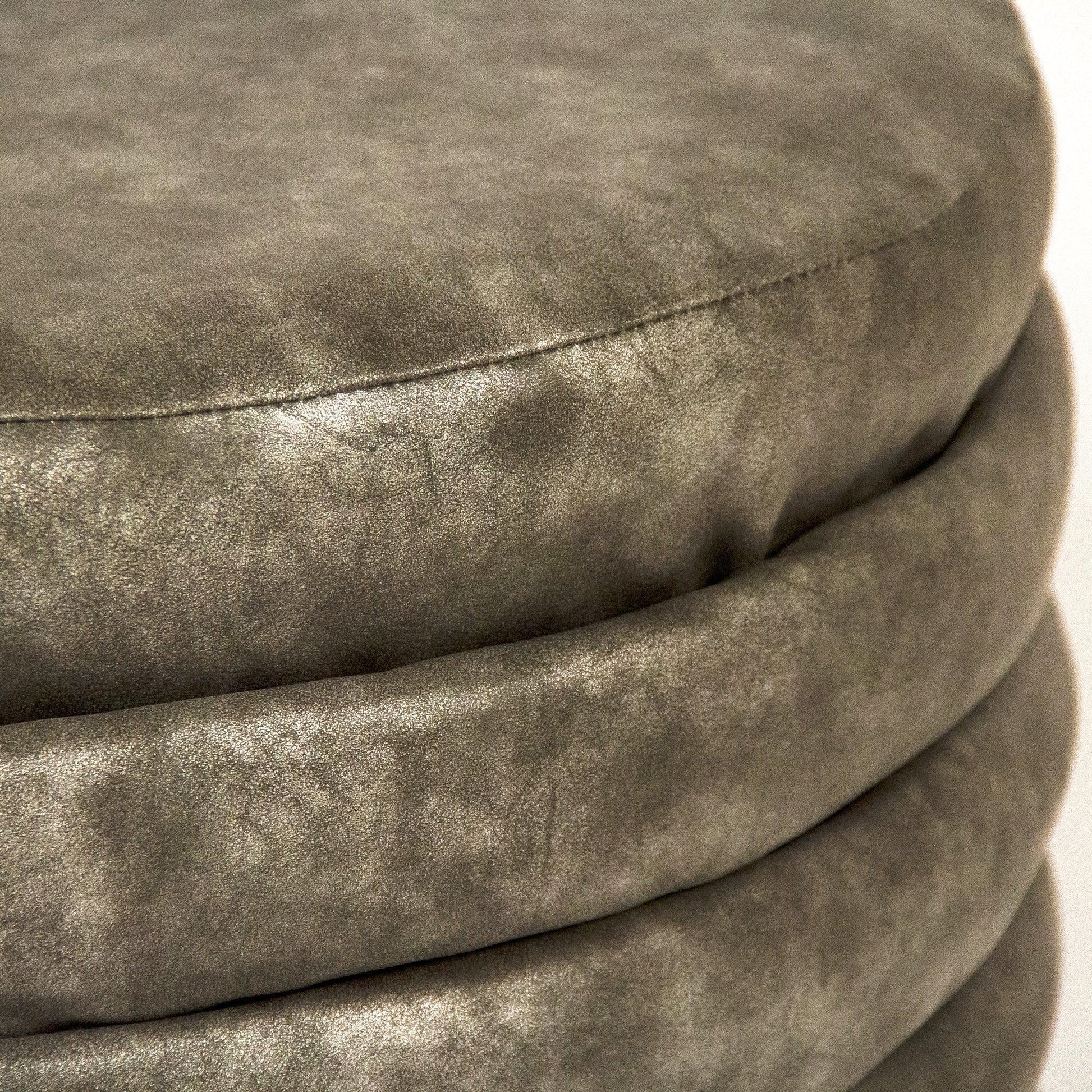 Distressed Grey PU Ottoman GH005-PU FredCo