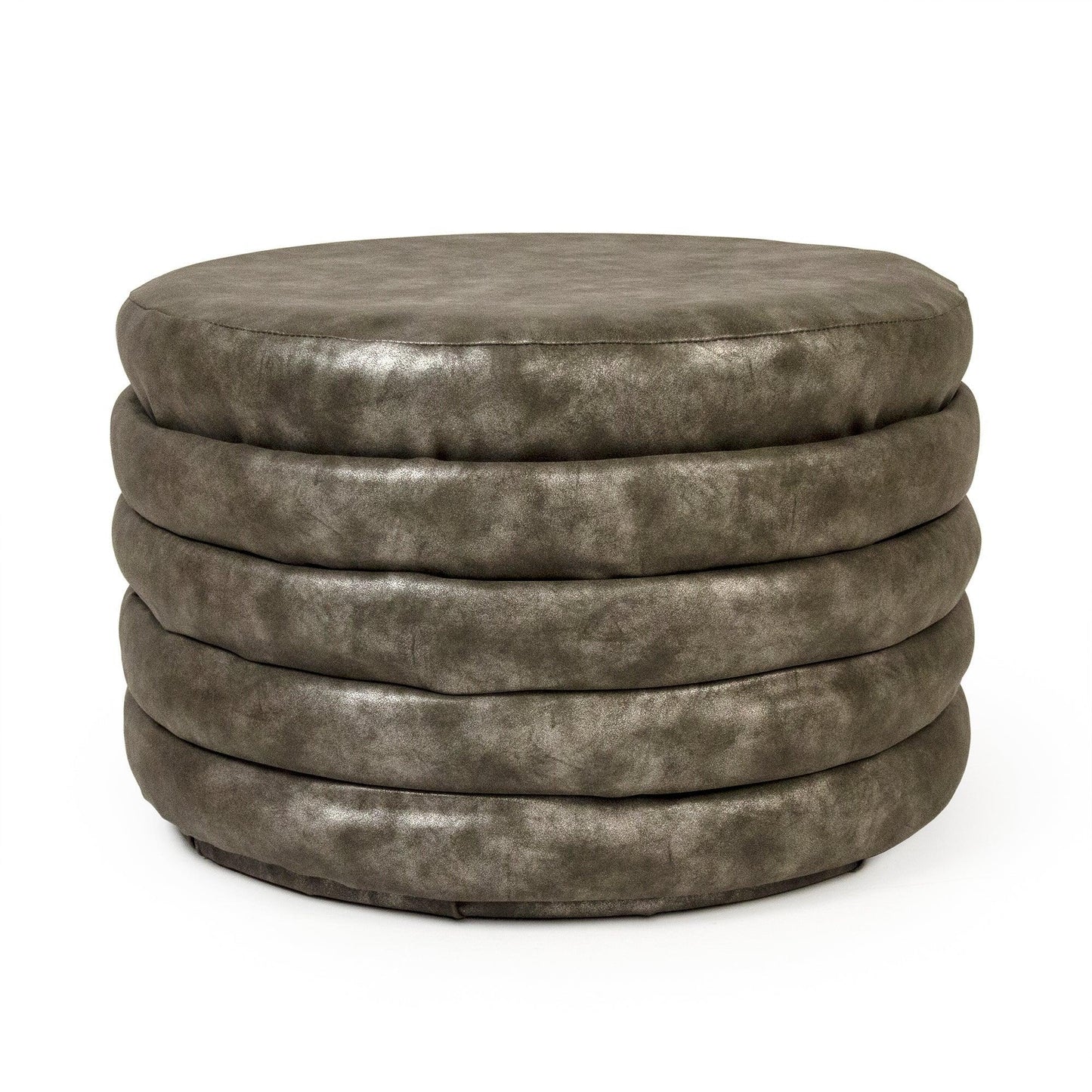Distressed Grey PU Ottoman GH005-PU FredCo