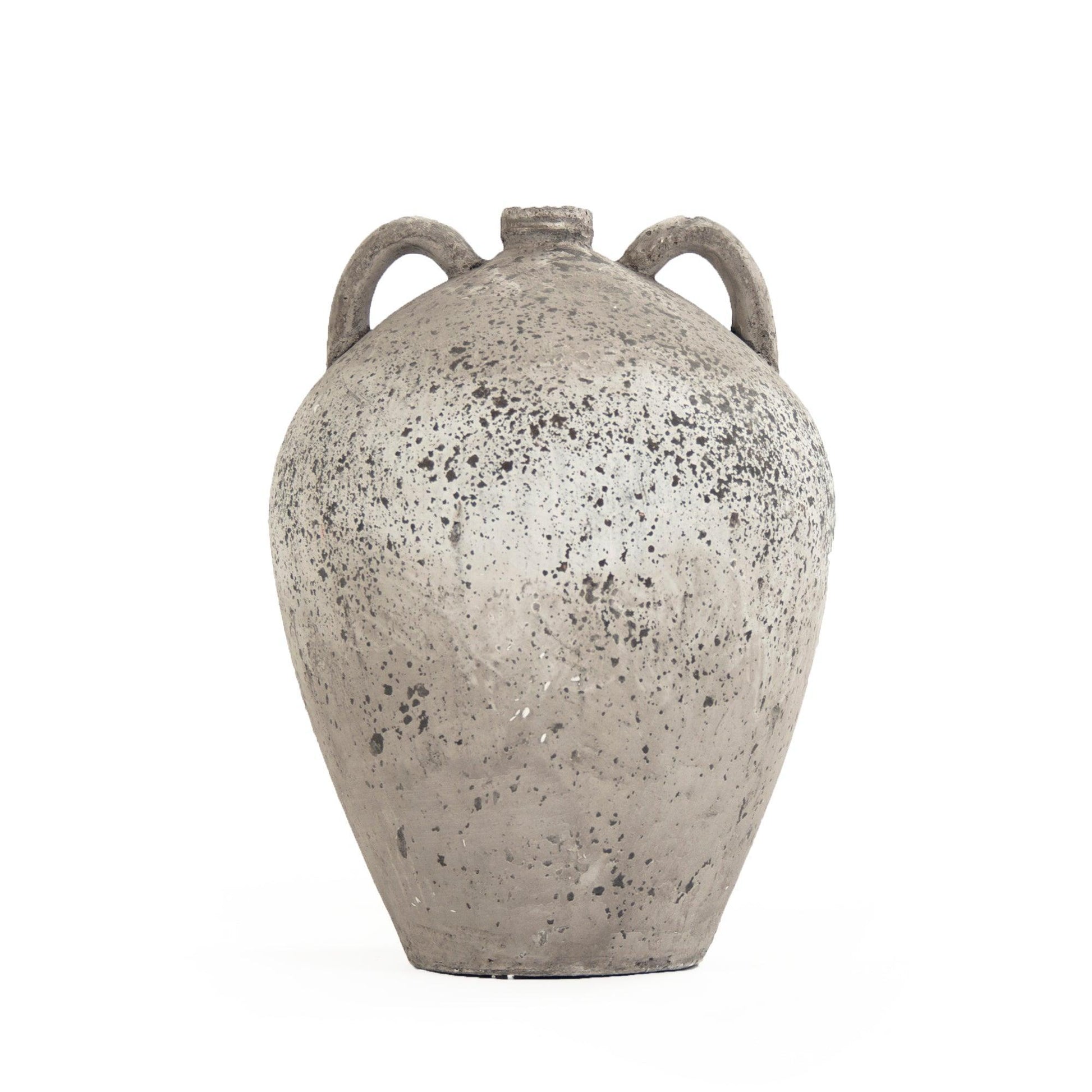 Distressed Grey Wash Vase (8563L A344) FredCo