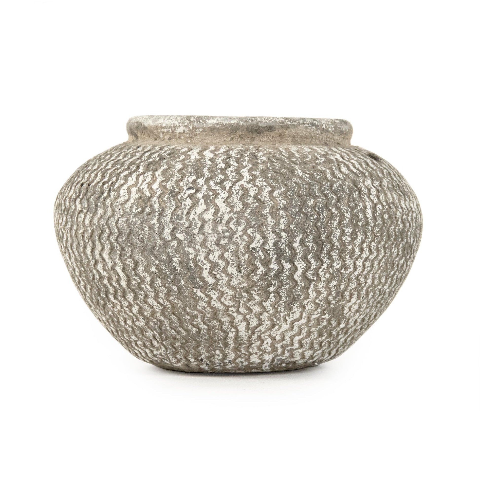 Distressed Grey Wash Vase (9917L A866) FredCo