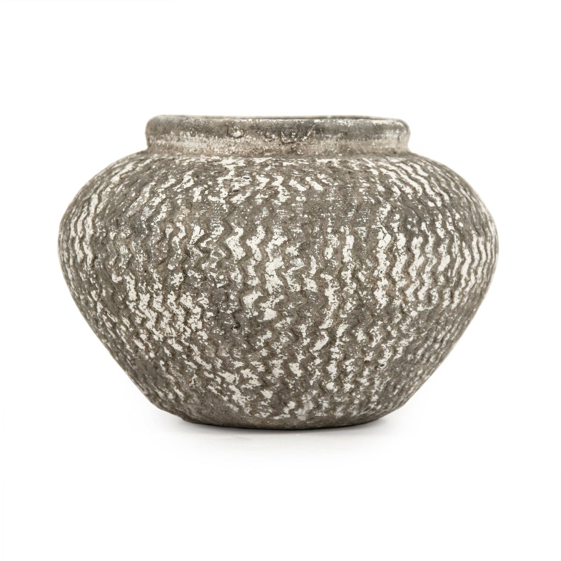 Distressed Grey Wash Vase (9917S A866) FredCo