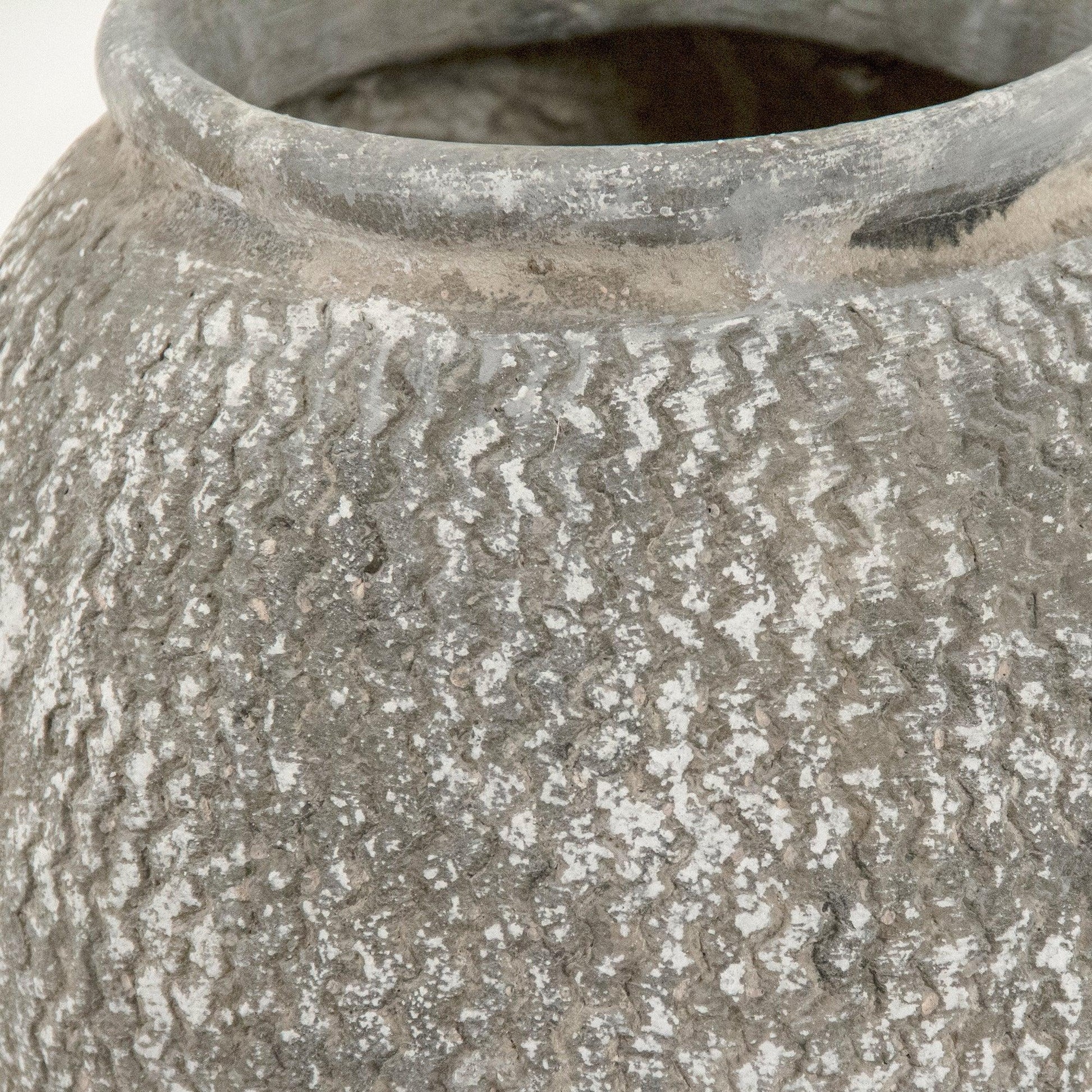 Distressed Grey Wash Vase (9918S A866) FredCo