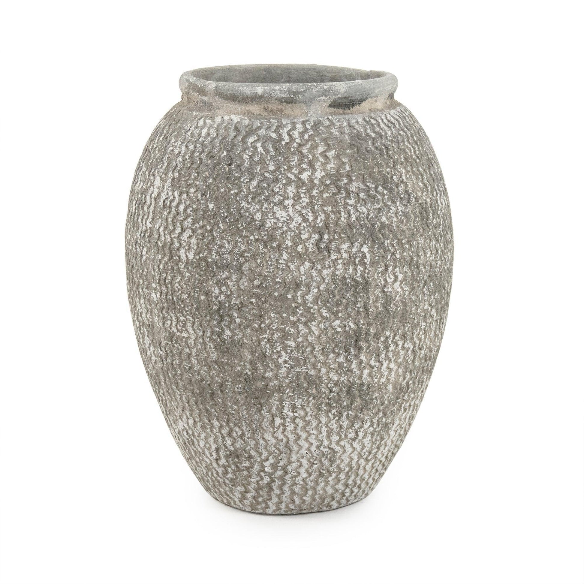 Distressed Grey Wash Vase (9918S A866) FredCo