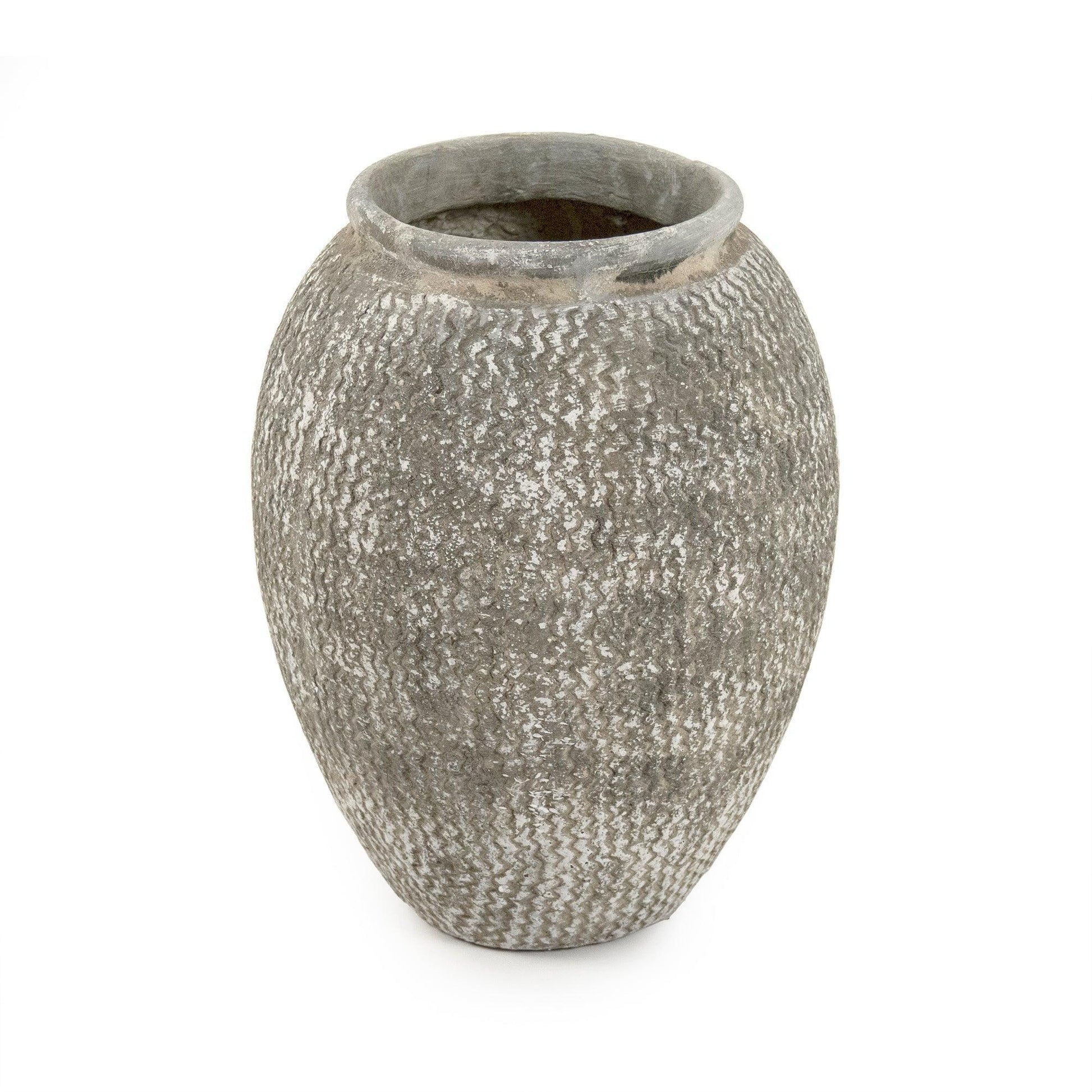 Distressed Grey Wash Vase (9918S A866) FredCo