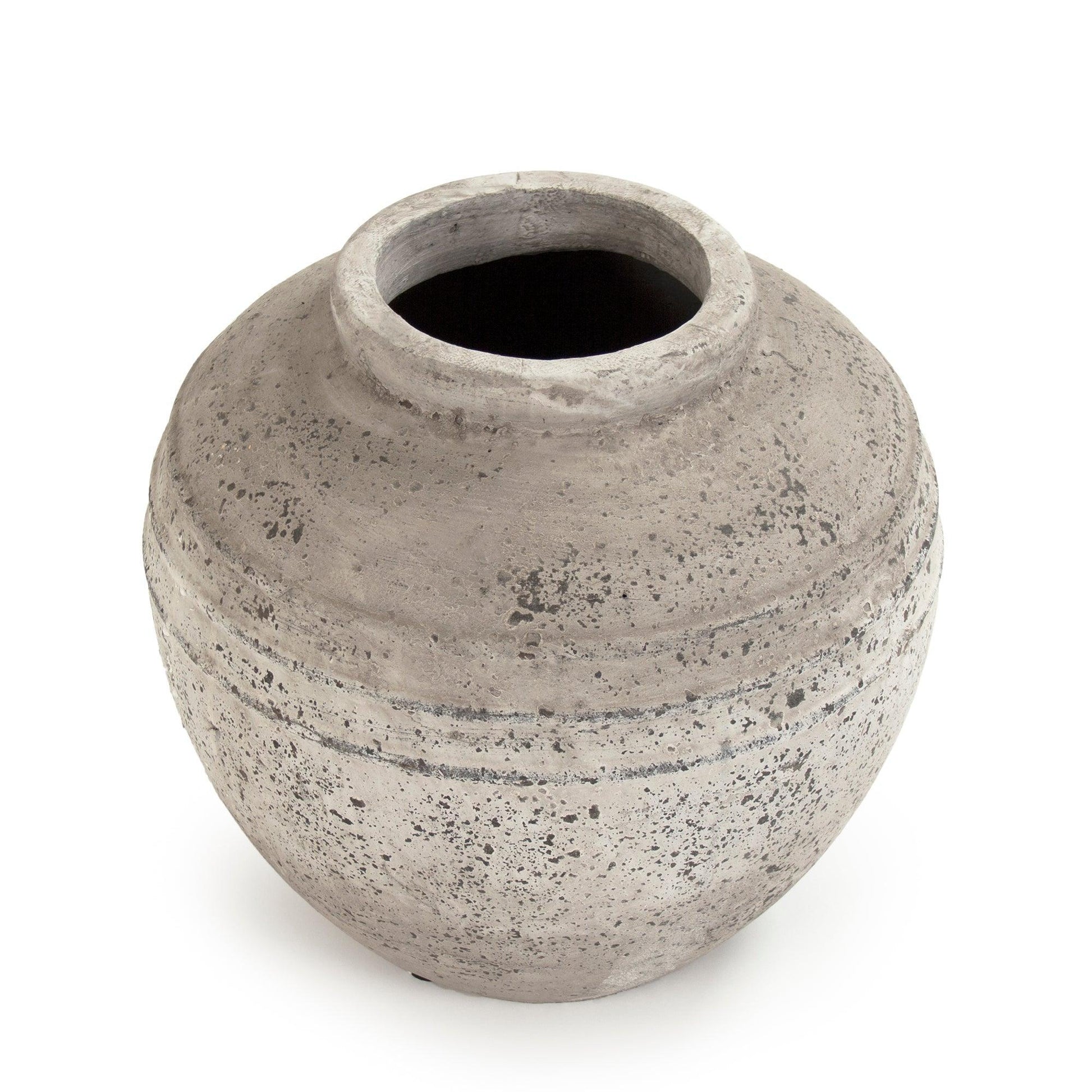 Distressed Grey Wash Vase Large FredCo