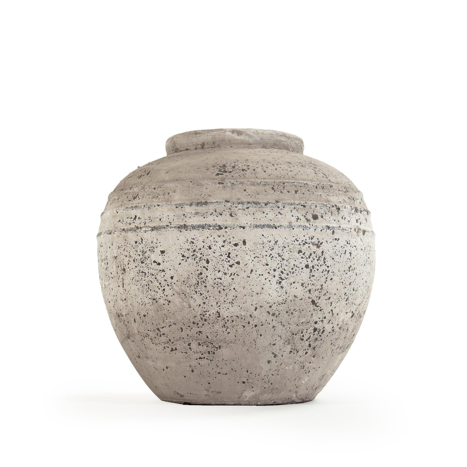 Distressed Grey Wash Vase Large FredCo