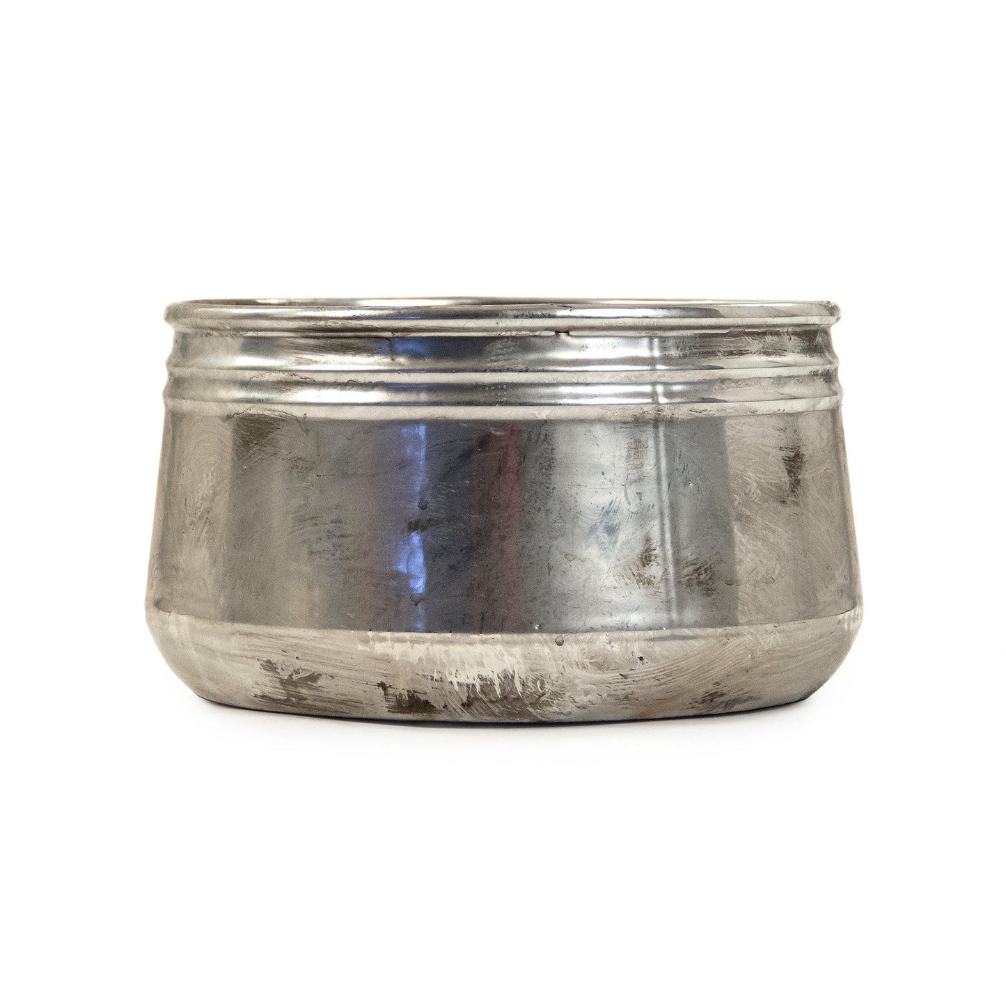 Distressed Metallic Silver Bowl (10041L A840) FredCo