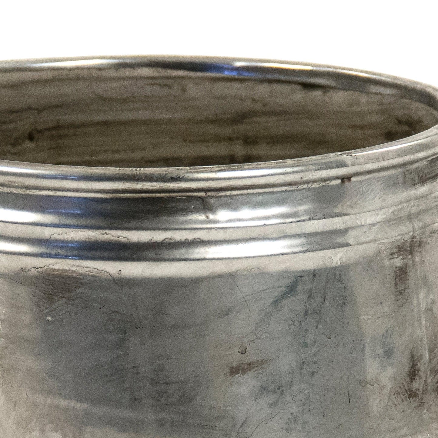 Distressed Metallic Silver Bowl (10041S A840) FredCo