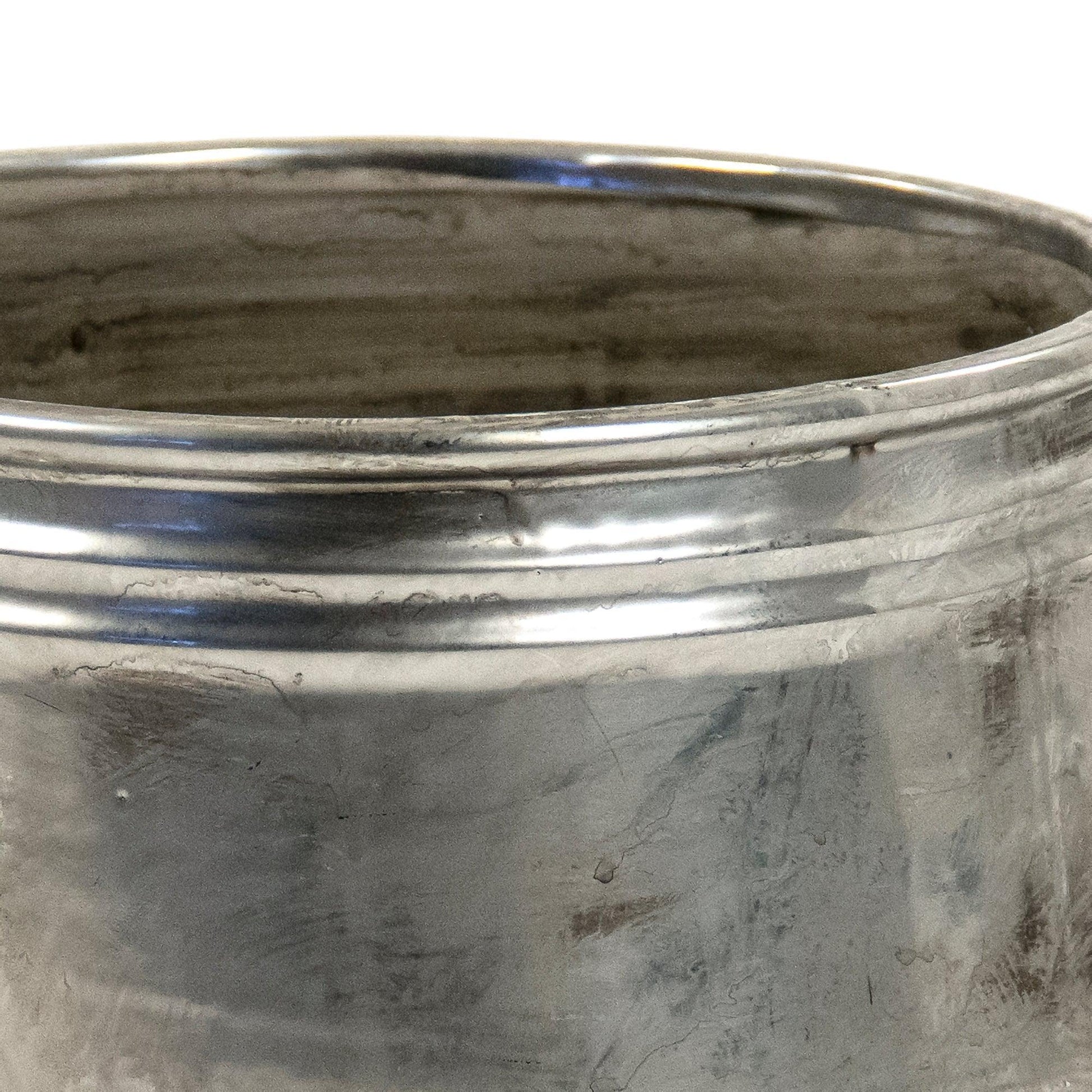 Distressed Metallic Silver Bowl (10041S A840) FredCo