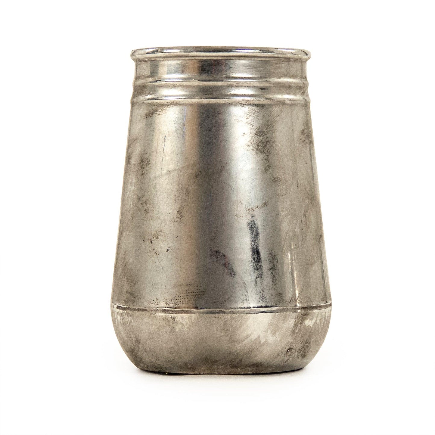 Distressed Metallic Silver Vase (10039S A840) FredCo