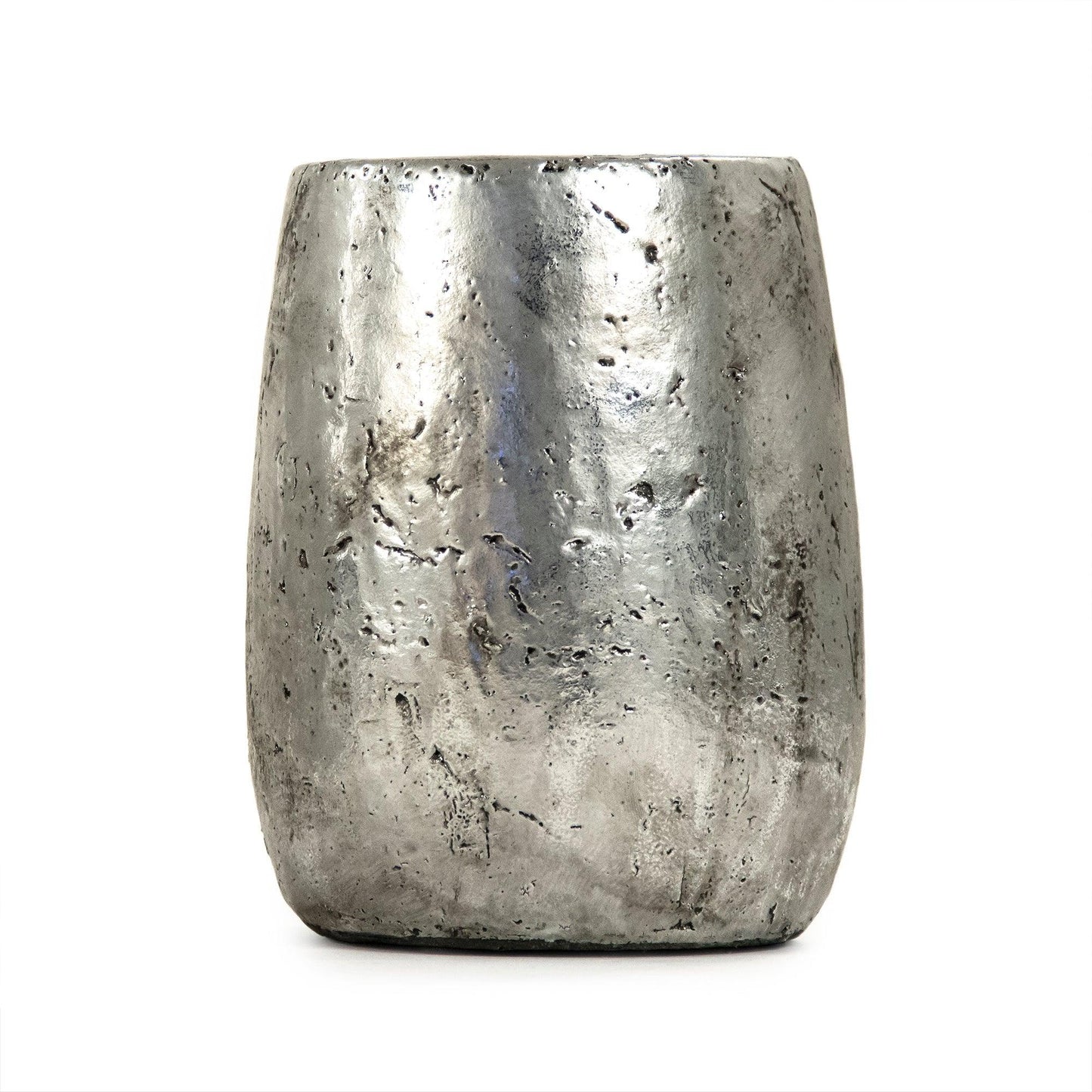 Distressed Metallic Silver Vase (9344M A840) FredCo