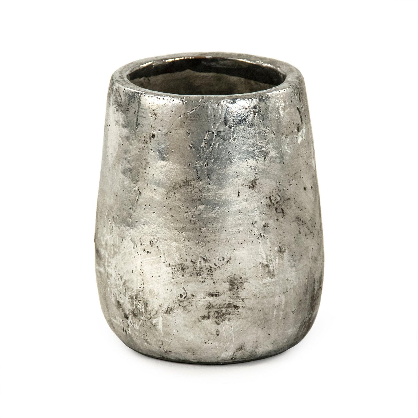 Distressed Metallic Silver Vase (9344M A840) FredCo
