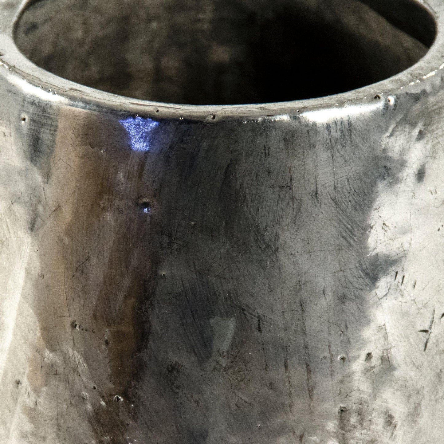 Distressed Metallic Silver Vase (9344M A840) FredCo