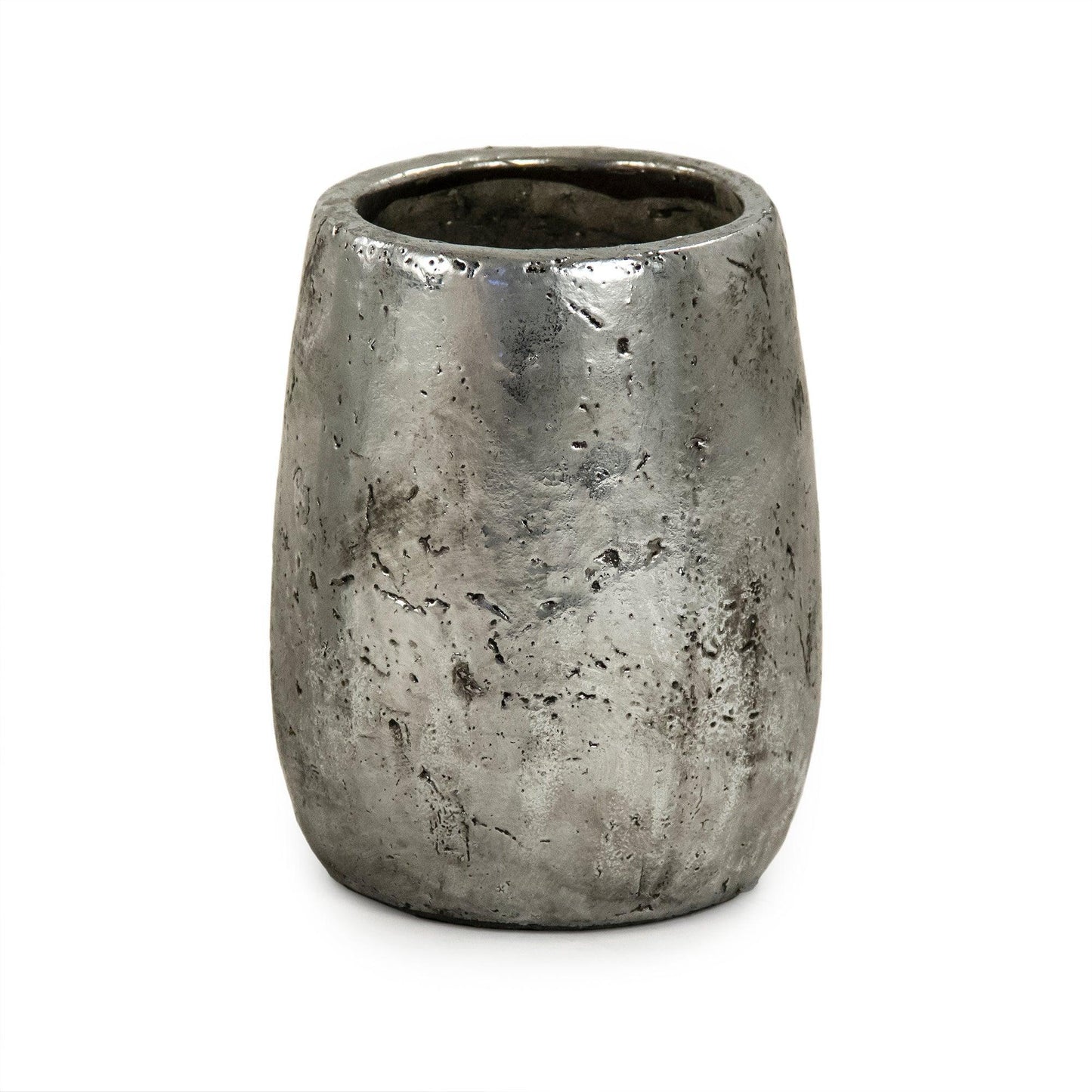 Distressed Metallic Silver Vase (9344S A840) FredCo