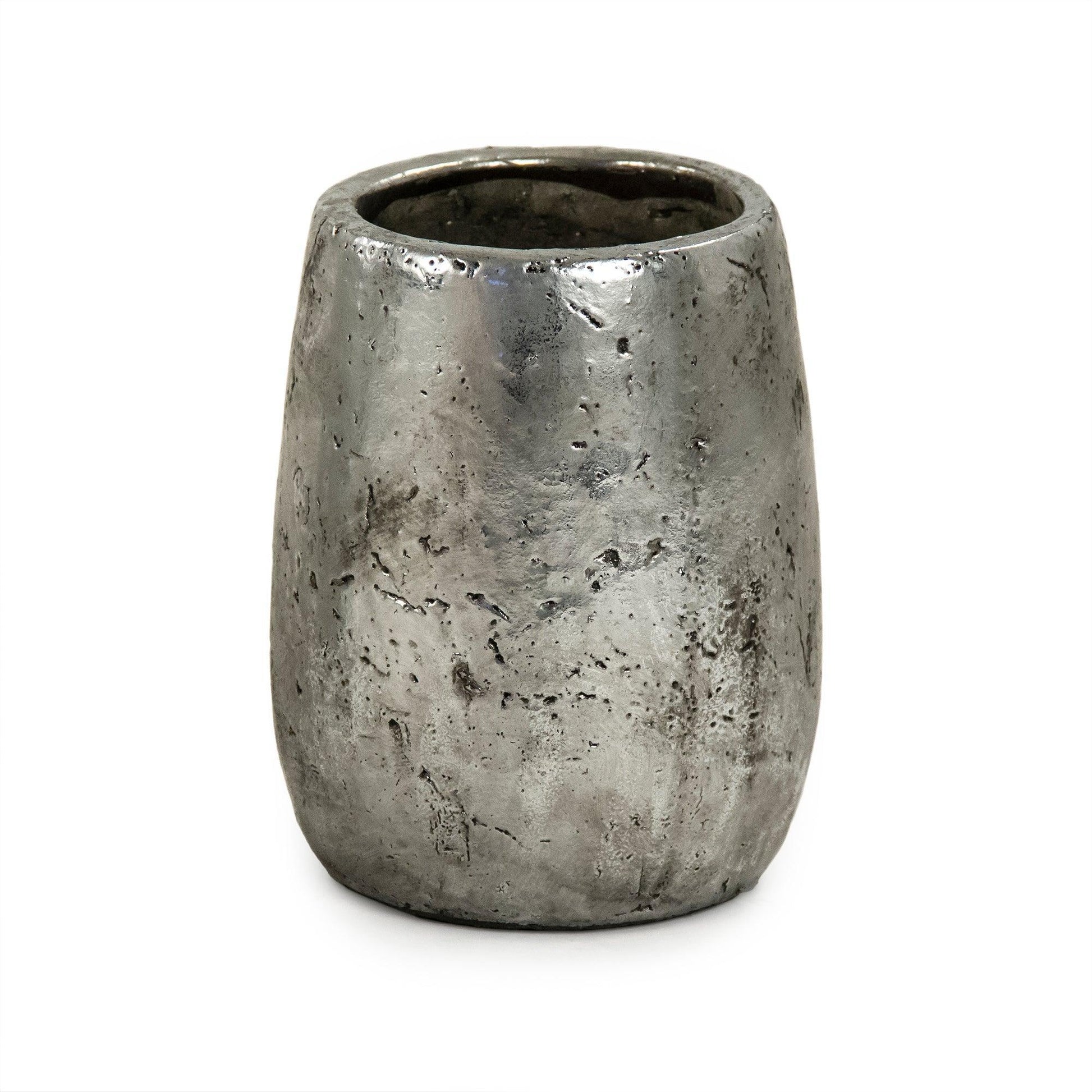 Distressed Metallic Silver Vase (9344S A840) FredCo
