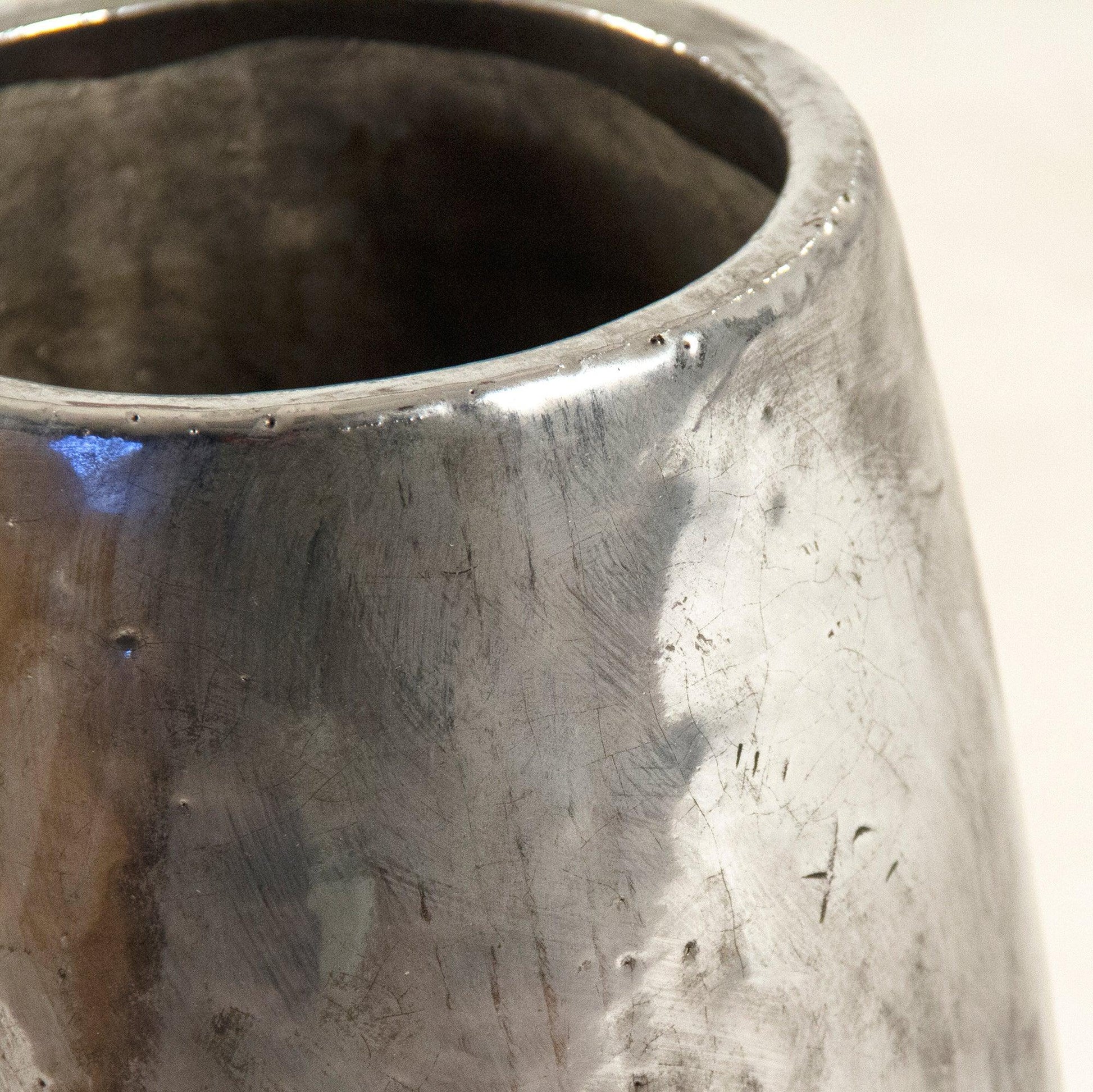 Distressed Metallic Silver Vase (9344S A840) FredCo