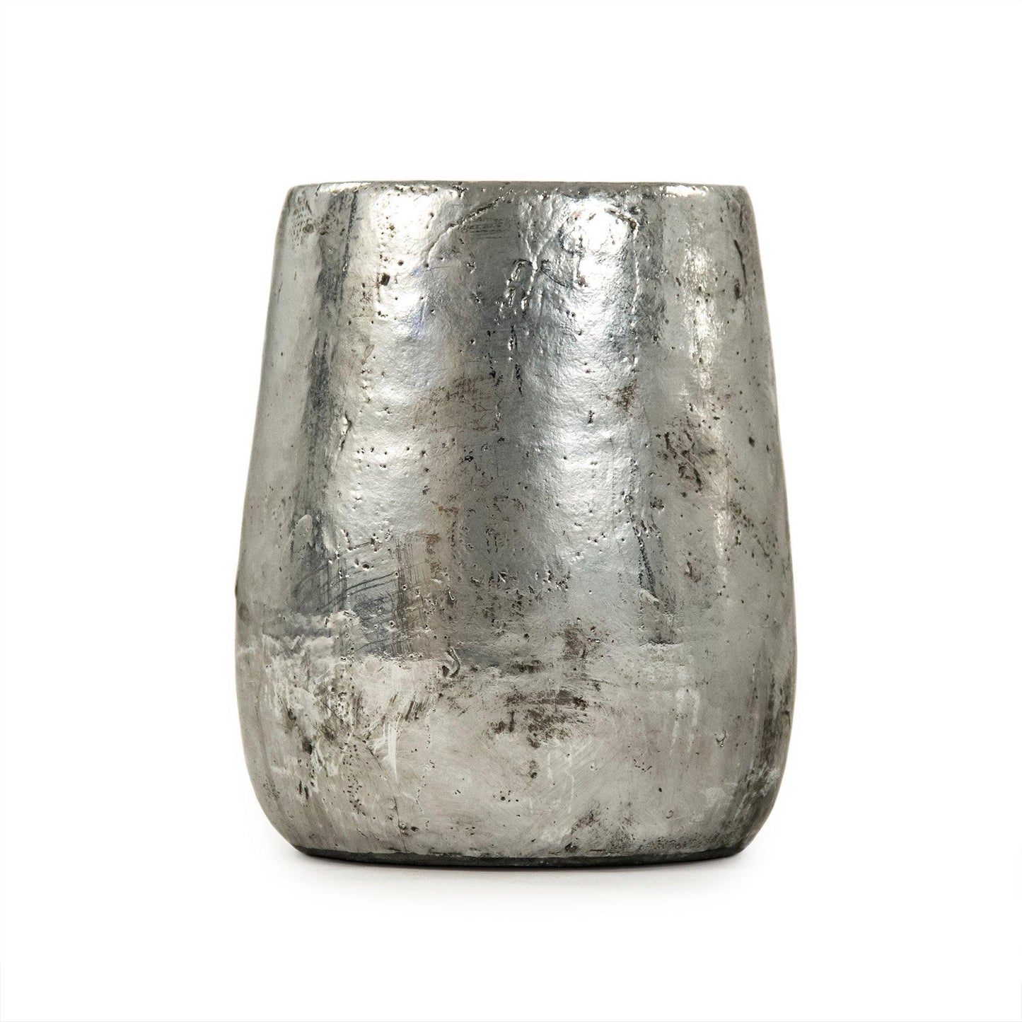 Distressed Metallic Silver Vase (9344S A840) FredCo