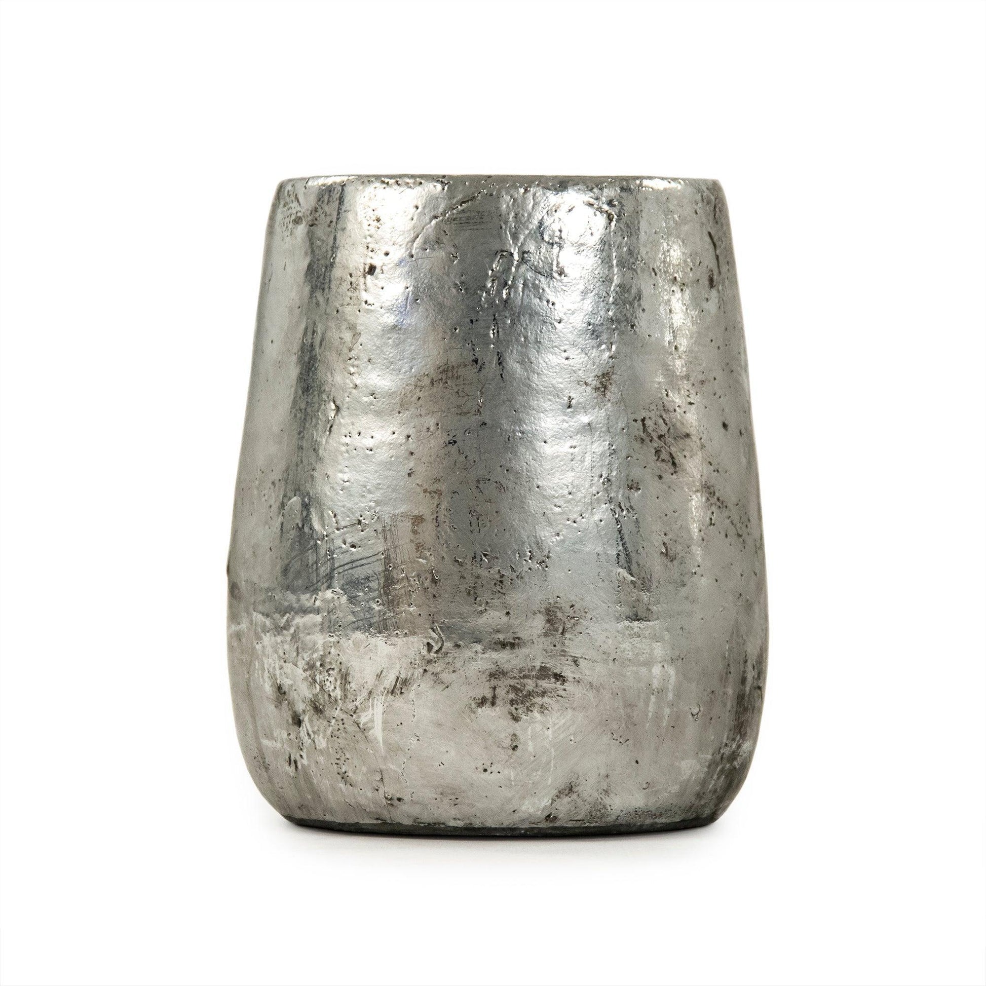 Distressed Metallic Silver Vase (9344S A840) FredCo