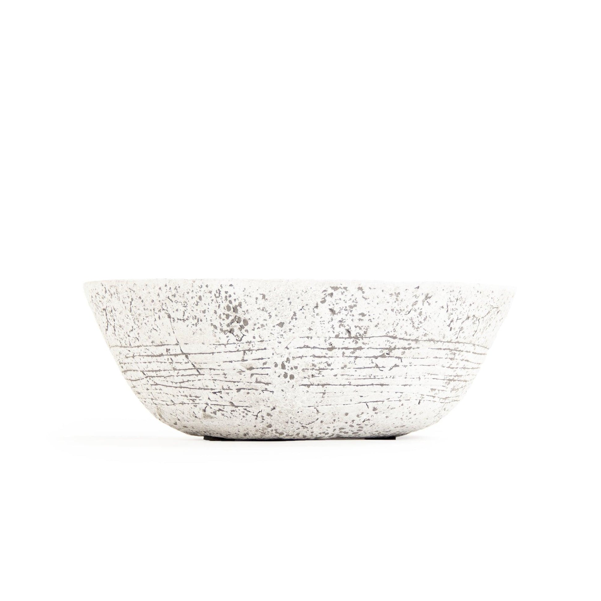 Distressed Off-White / Brown Bowl (8537S A722) FredCo