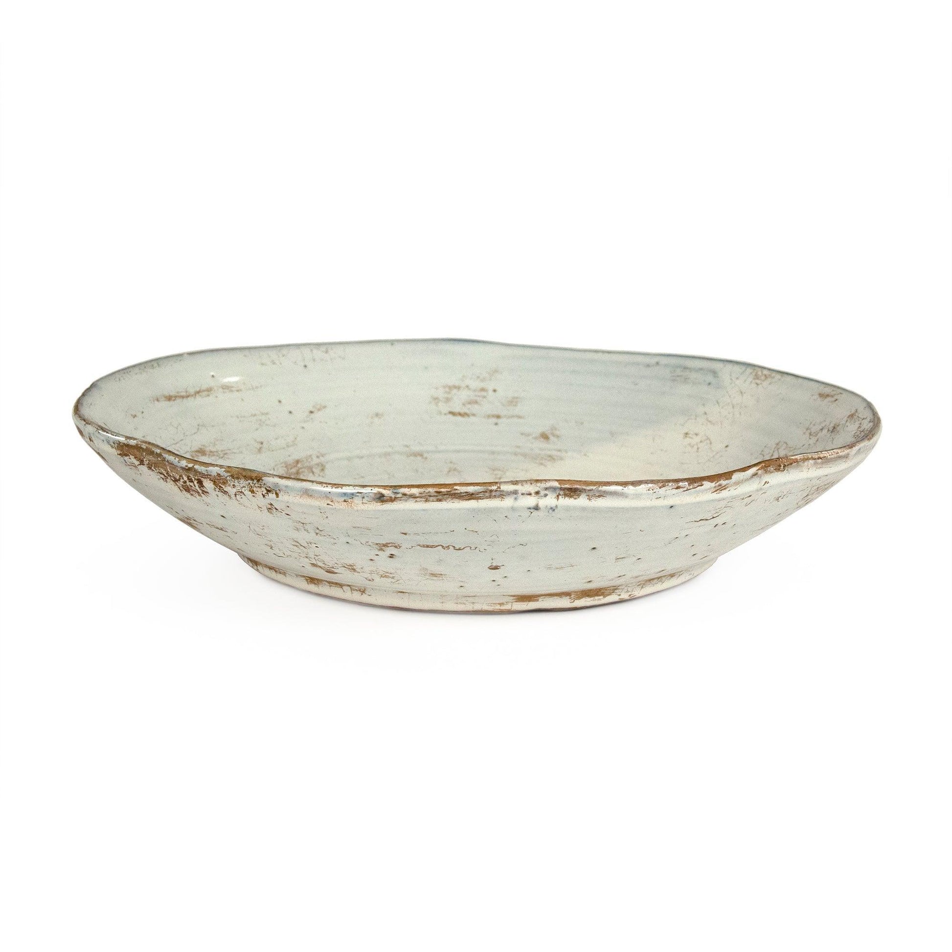 Distressed Off-White Flare Dish SAN021 FredCo