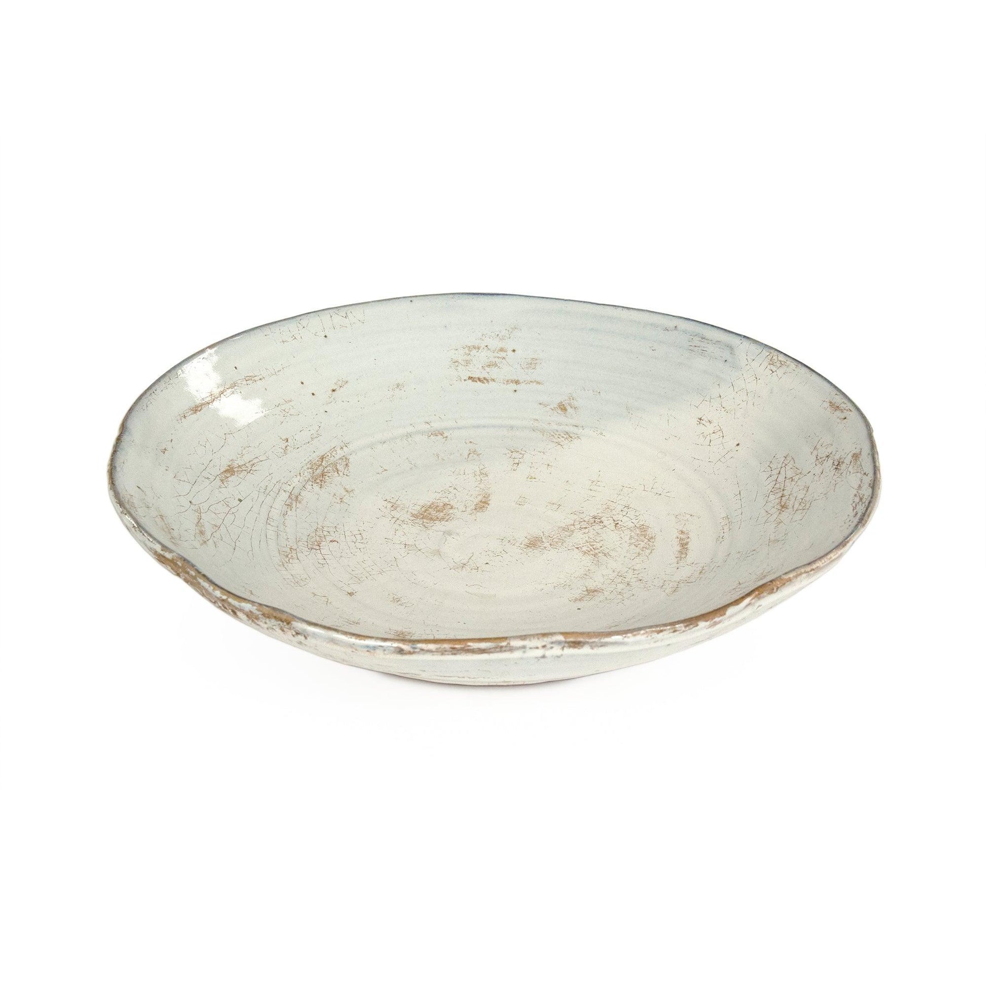 Distressed Off-White Flare Dish SAN021 FredCo
