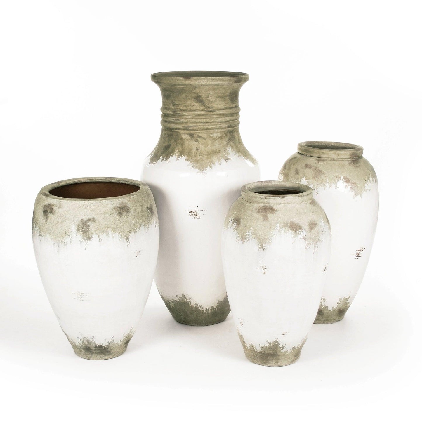 Distressed Off-White Large Vase (14A109) FredCo