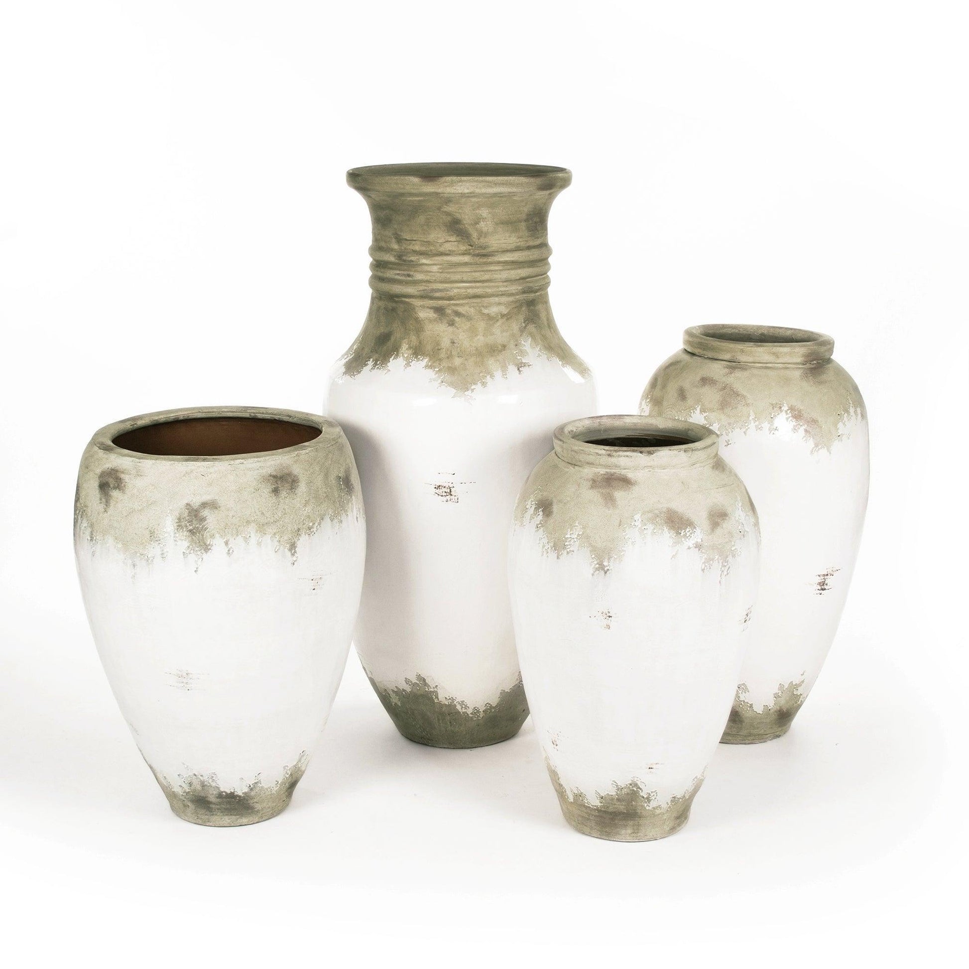 Distressed Off-White Large Vase (14A109) FredCo