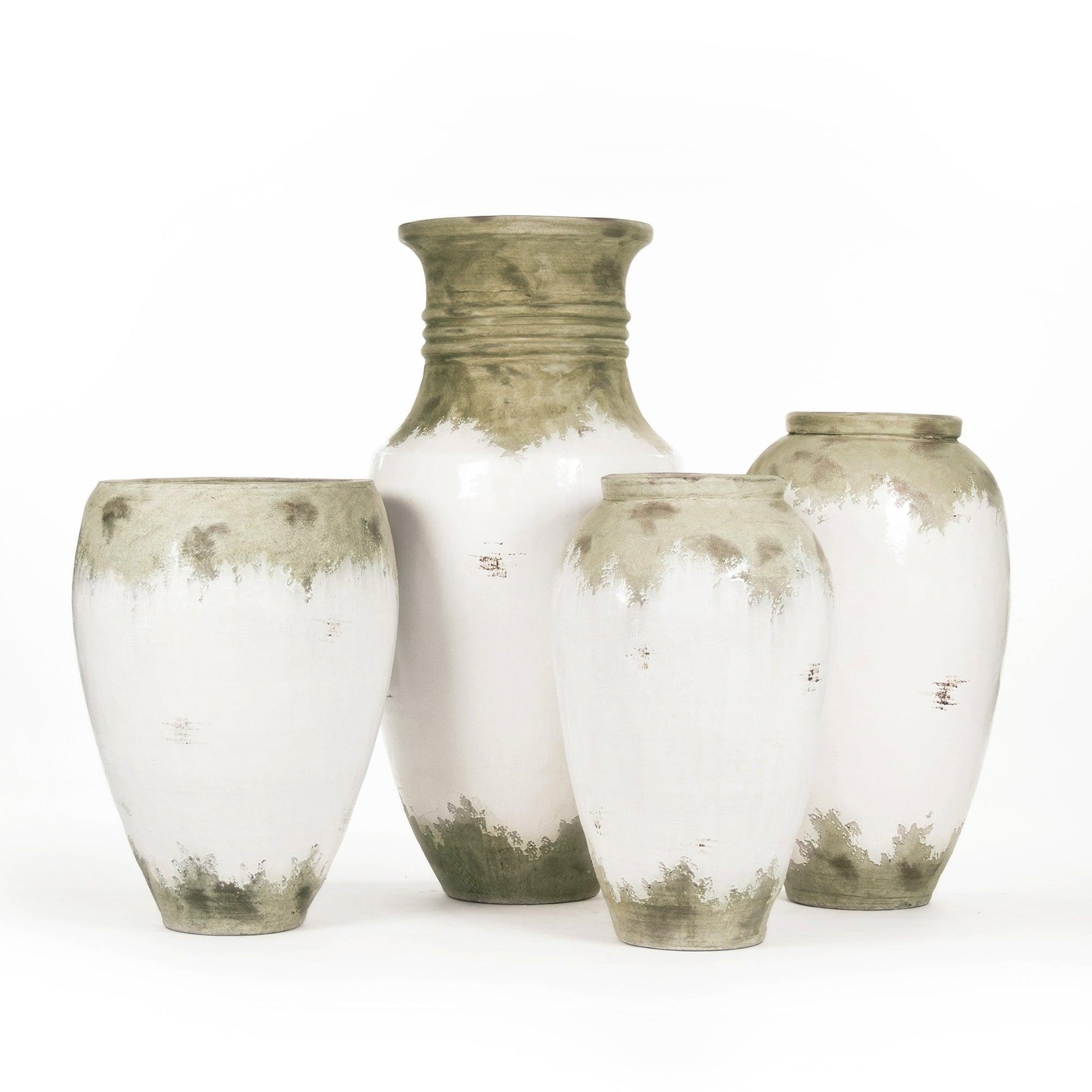 Distressed Off-White Large Vase (14A109) FredCo