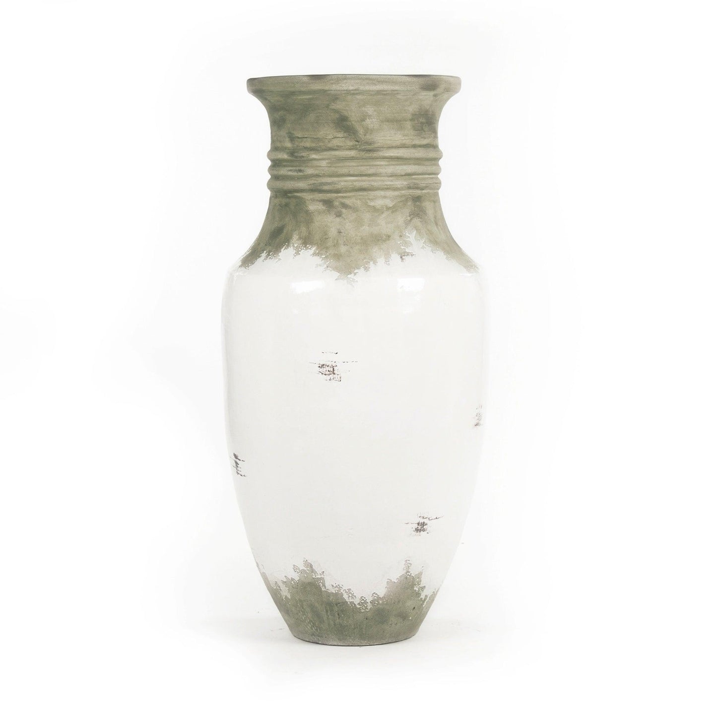 Distressed Off-White Large Vase (14A109) FredCo