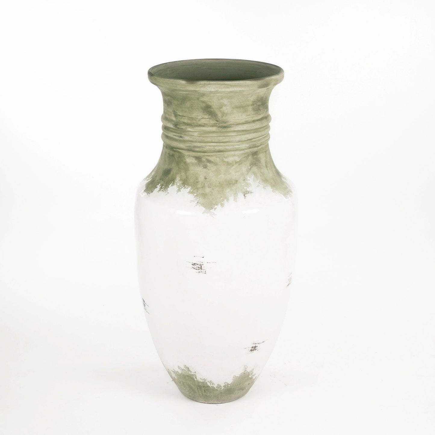 Distressed Off-White Large Vase (14A109) FredCo