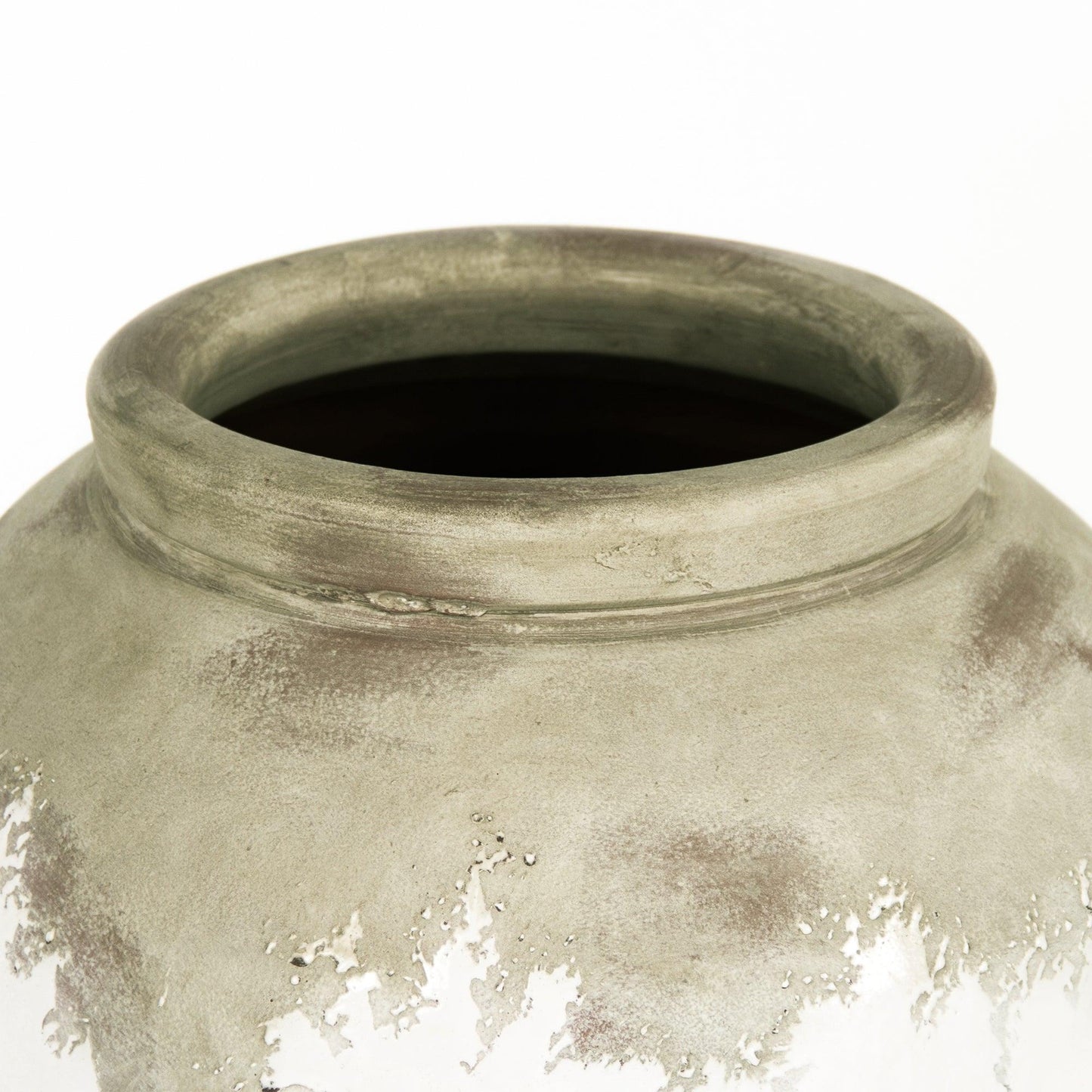 Distressed Off-White Large Vase (14A112) FredCo