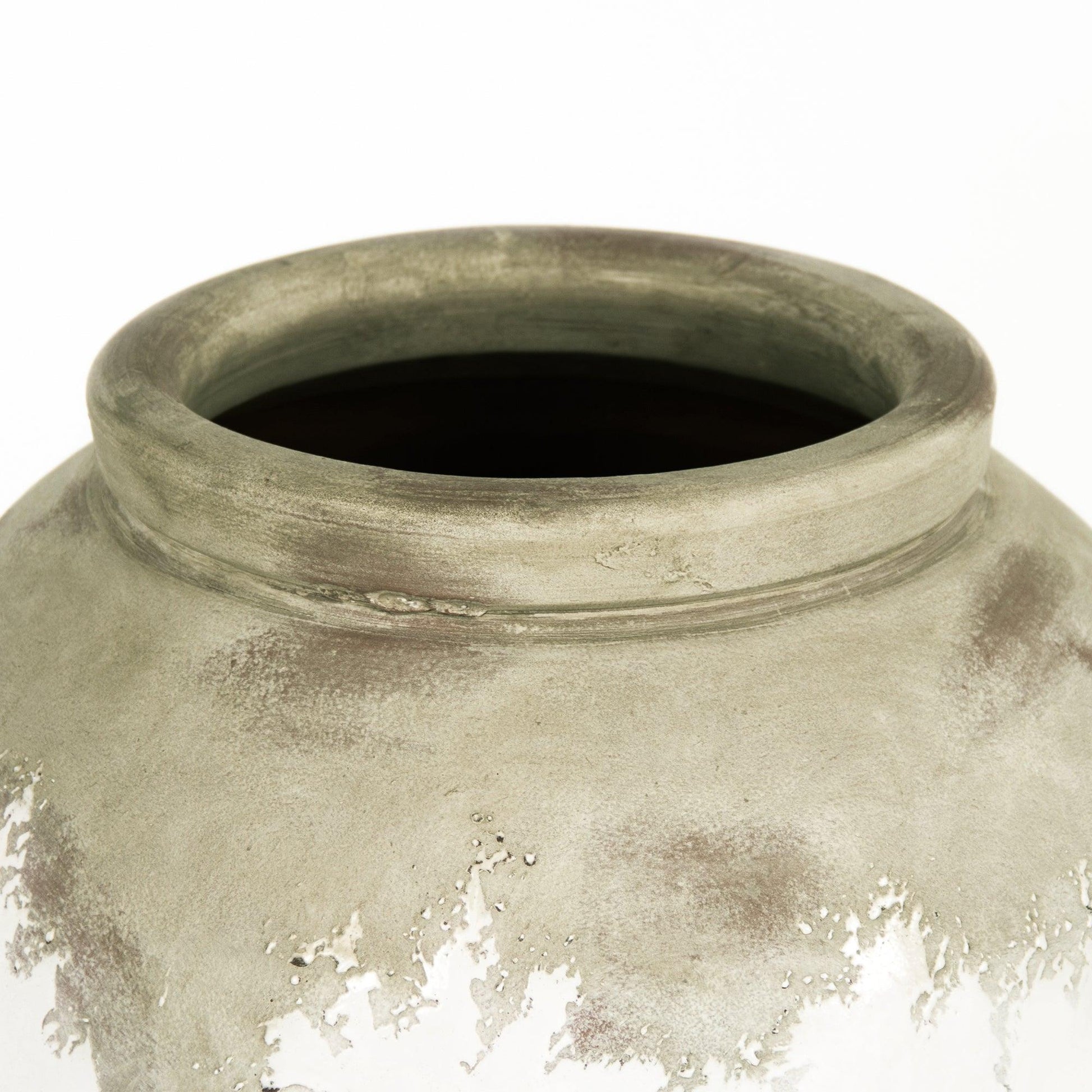 Distressed Off-White Large Vase (14A112) FredCo
